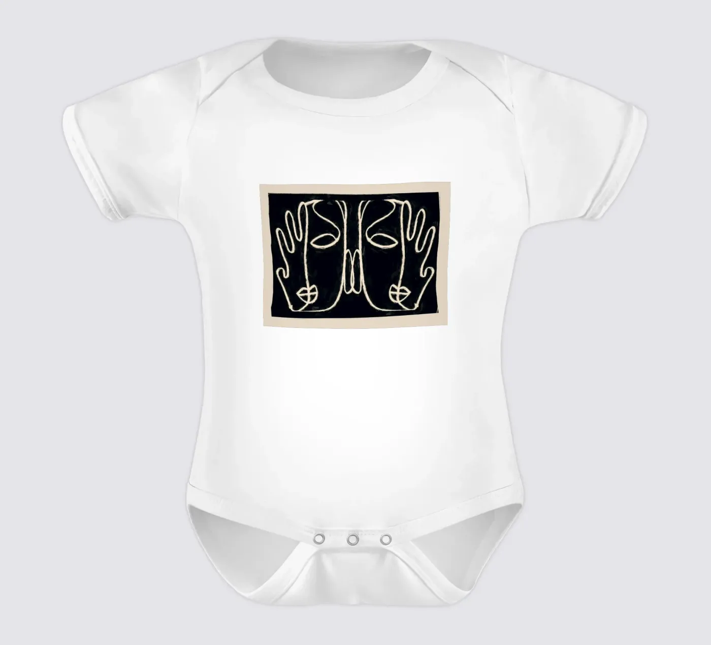 Two Faces Kurzarm Babybody von ThingDesign