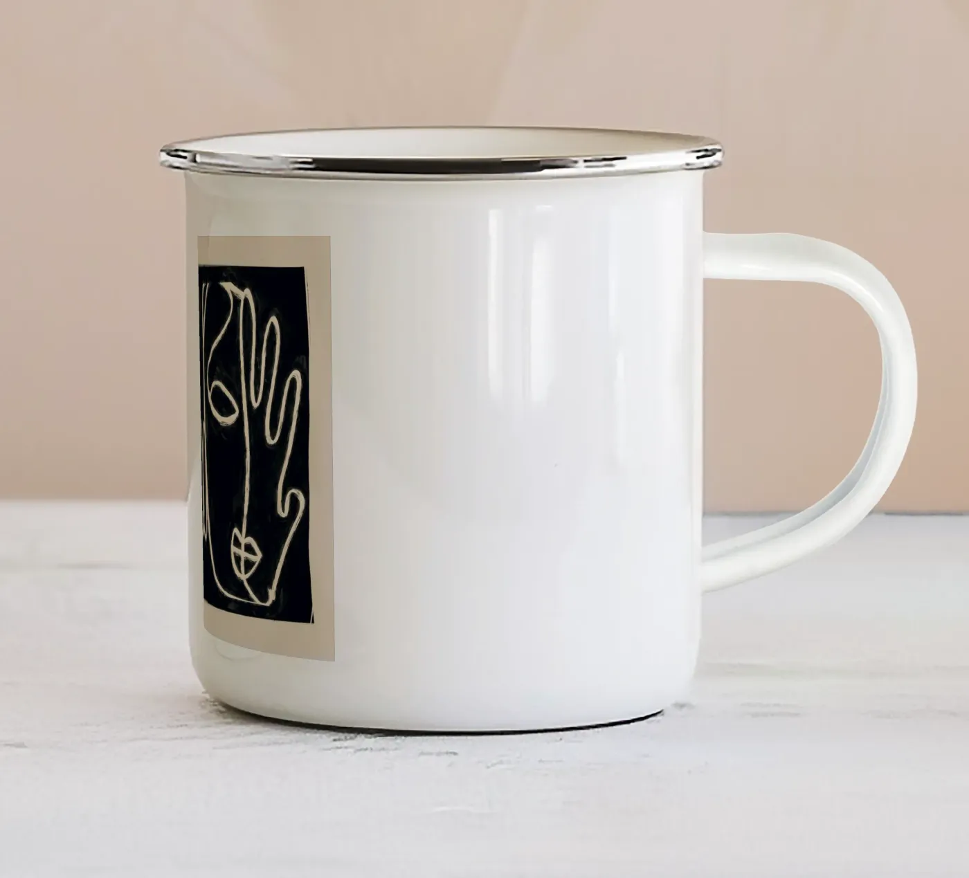 Two Faces enamel mug by ThingDesign