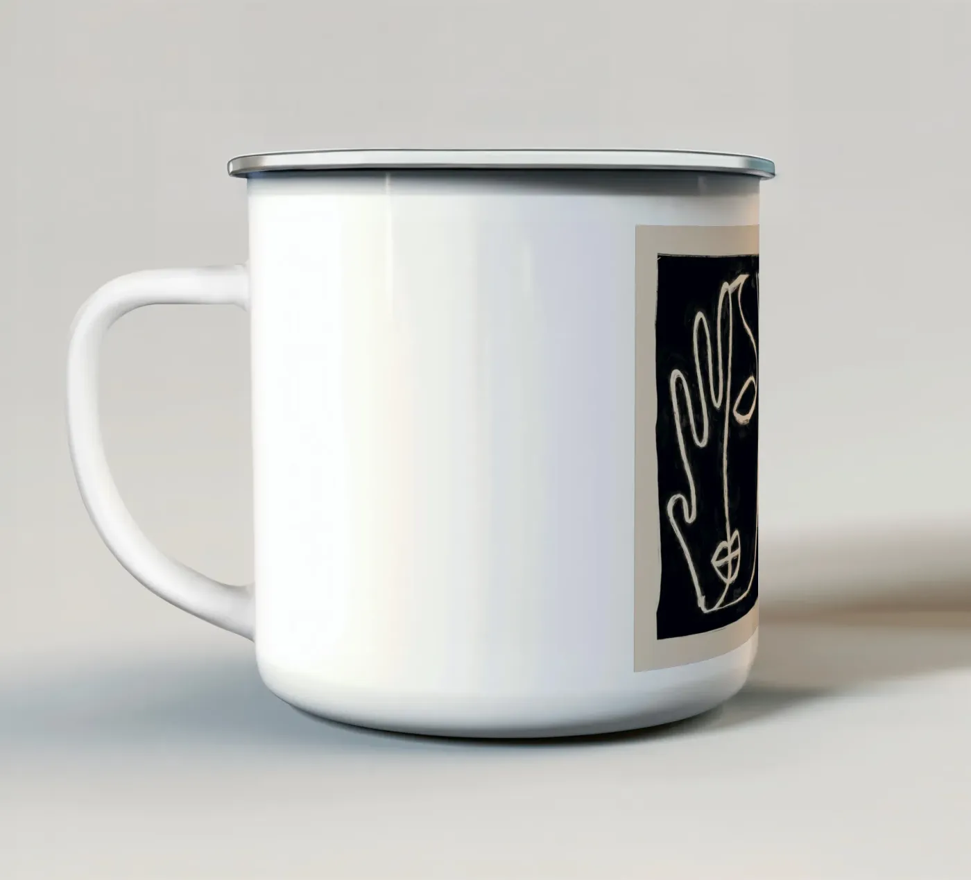 Two Faces enamel mug by ThingDesign