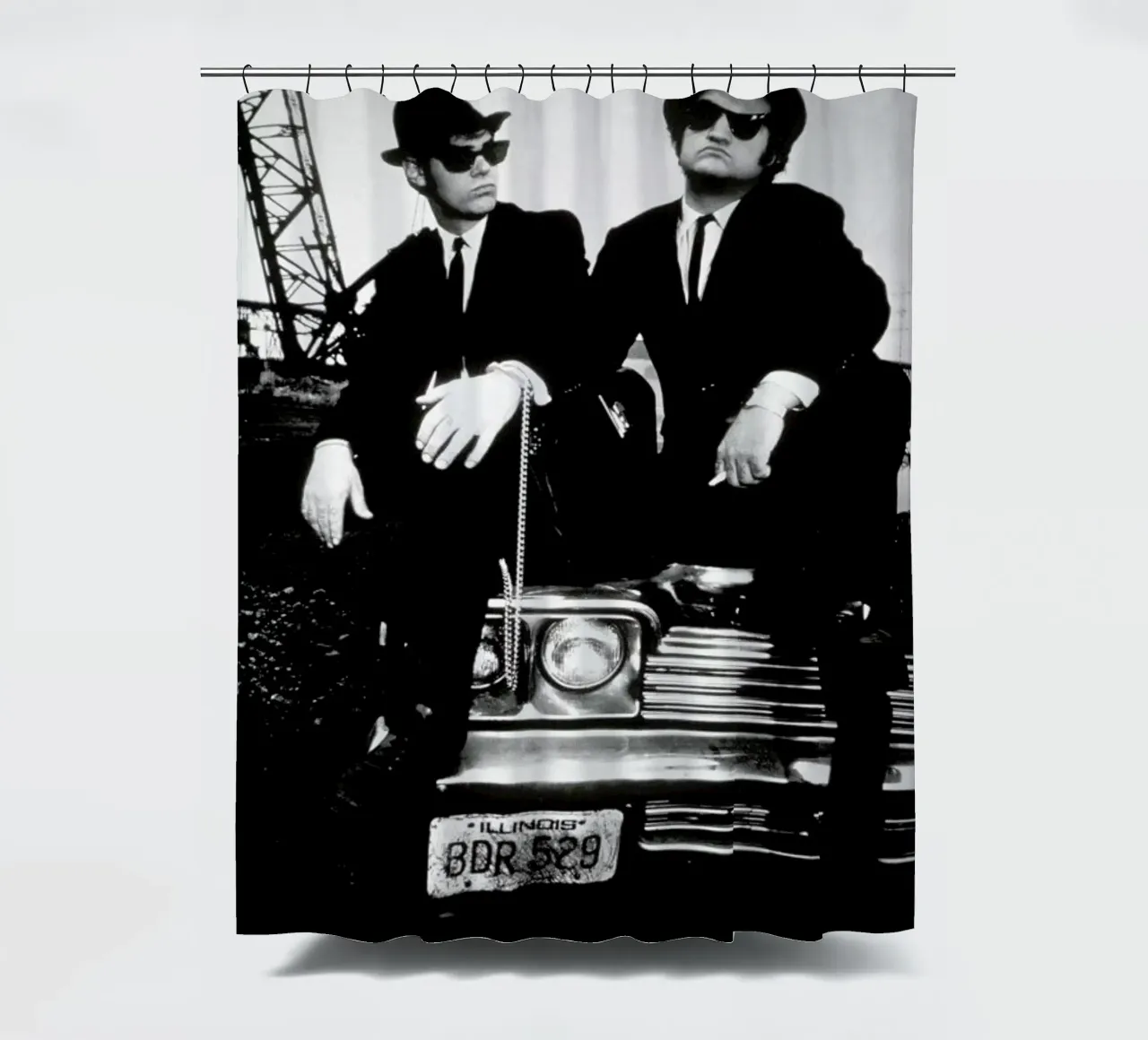 Dan Akroyd and John Belushi in Blues Brothes, 1980 shower curtain by Gallery Print and Art Limited