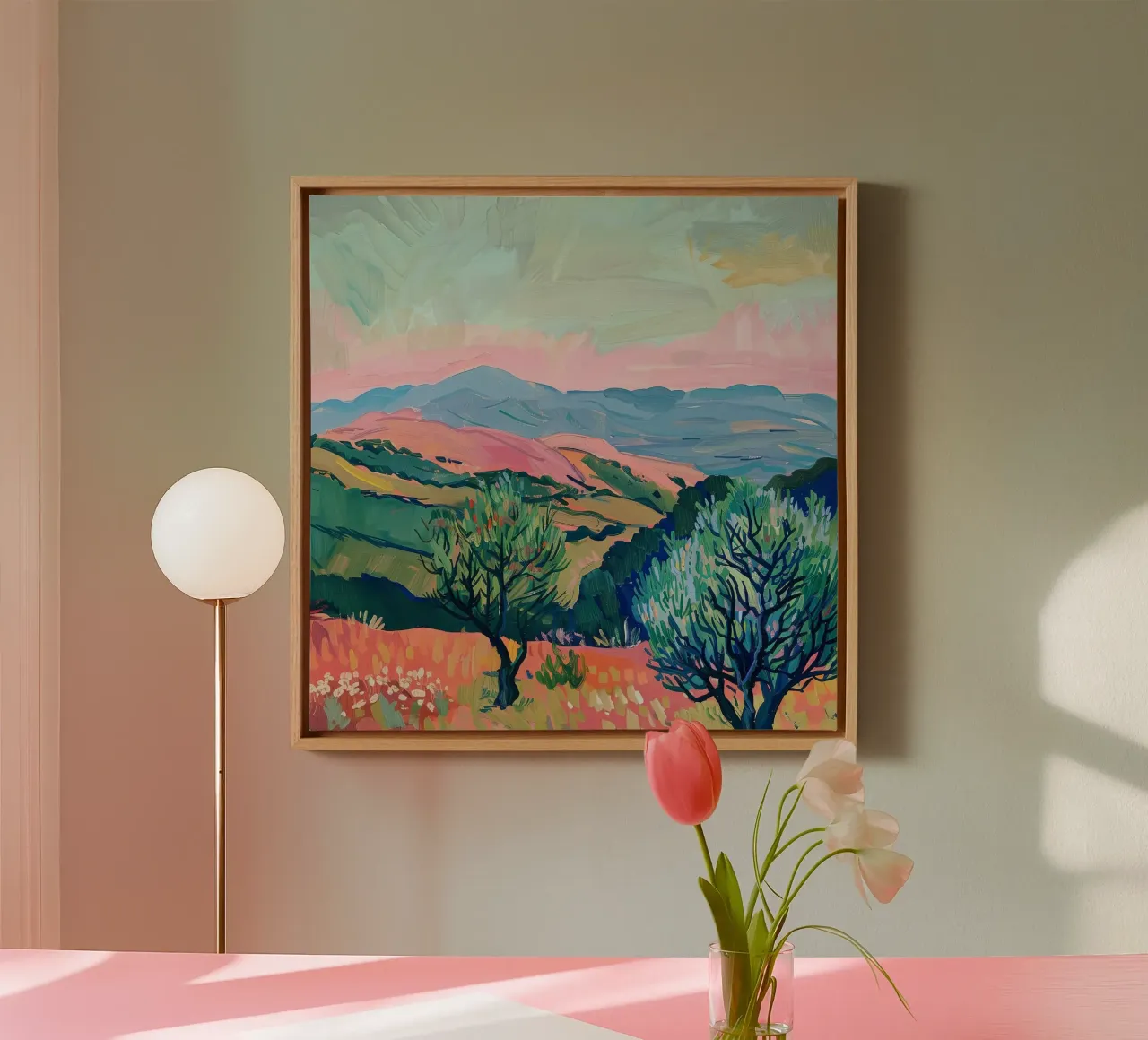 Whispers of light over the hills canvas by Nikis Art Studio