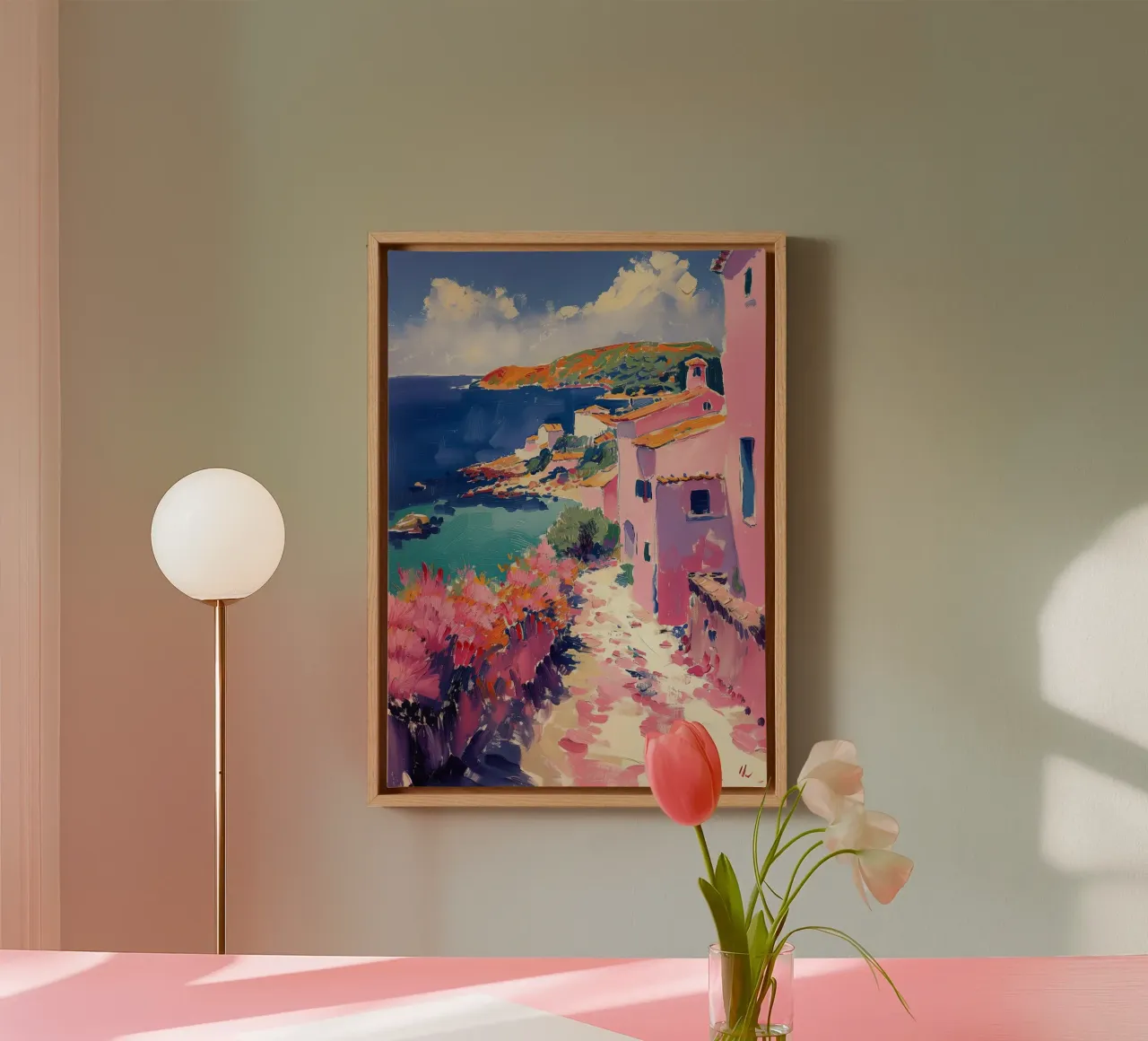 The secret of the golden hour canvas with Floater frame by Nikis Art Studio