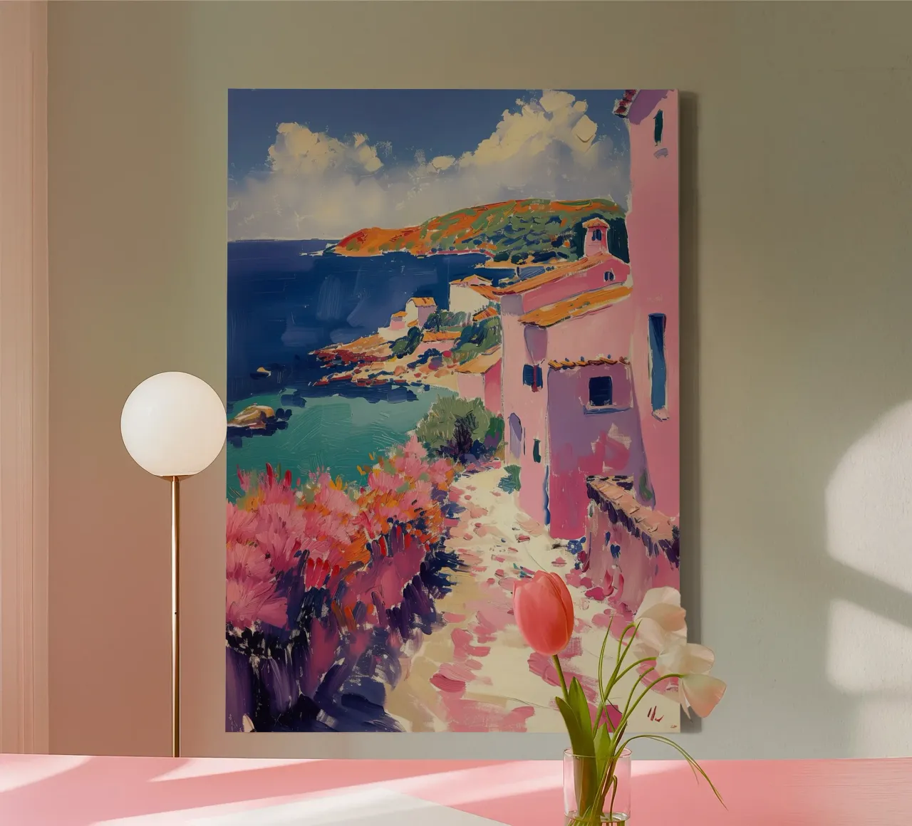 The secret of the golden hour canvas with Floater frame by Nikis Art Studio