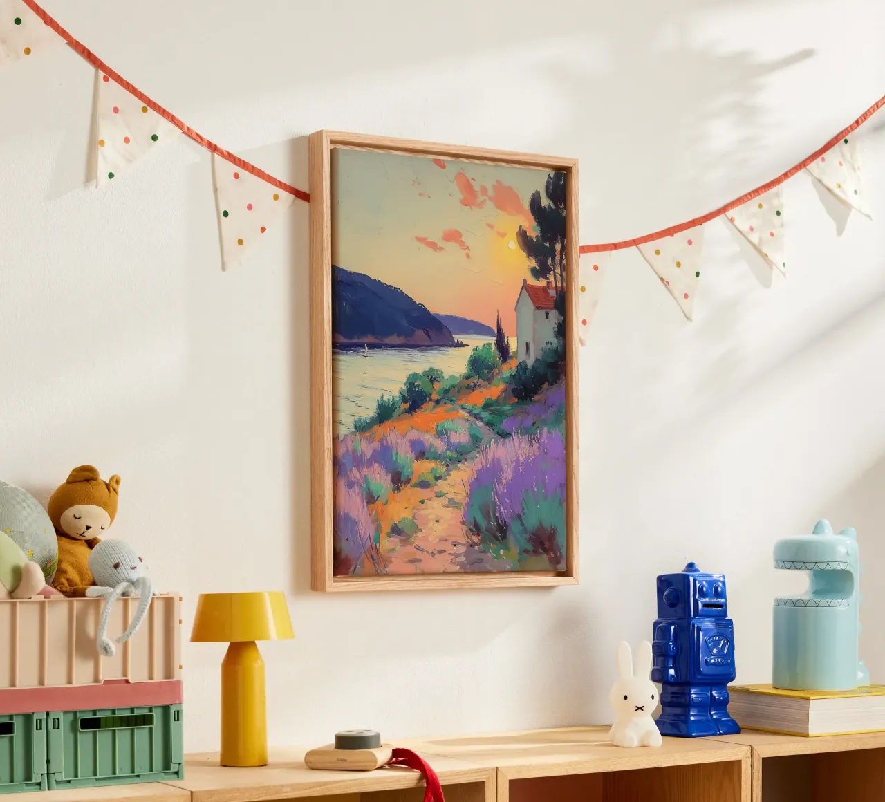 The harmony of light canvas with Floater frame by Nikis Art Studio