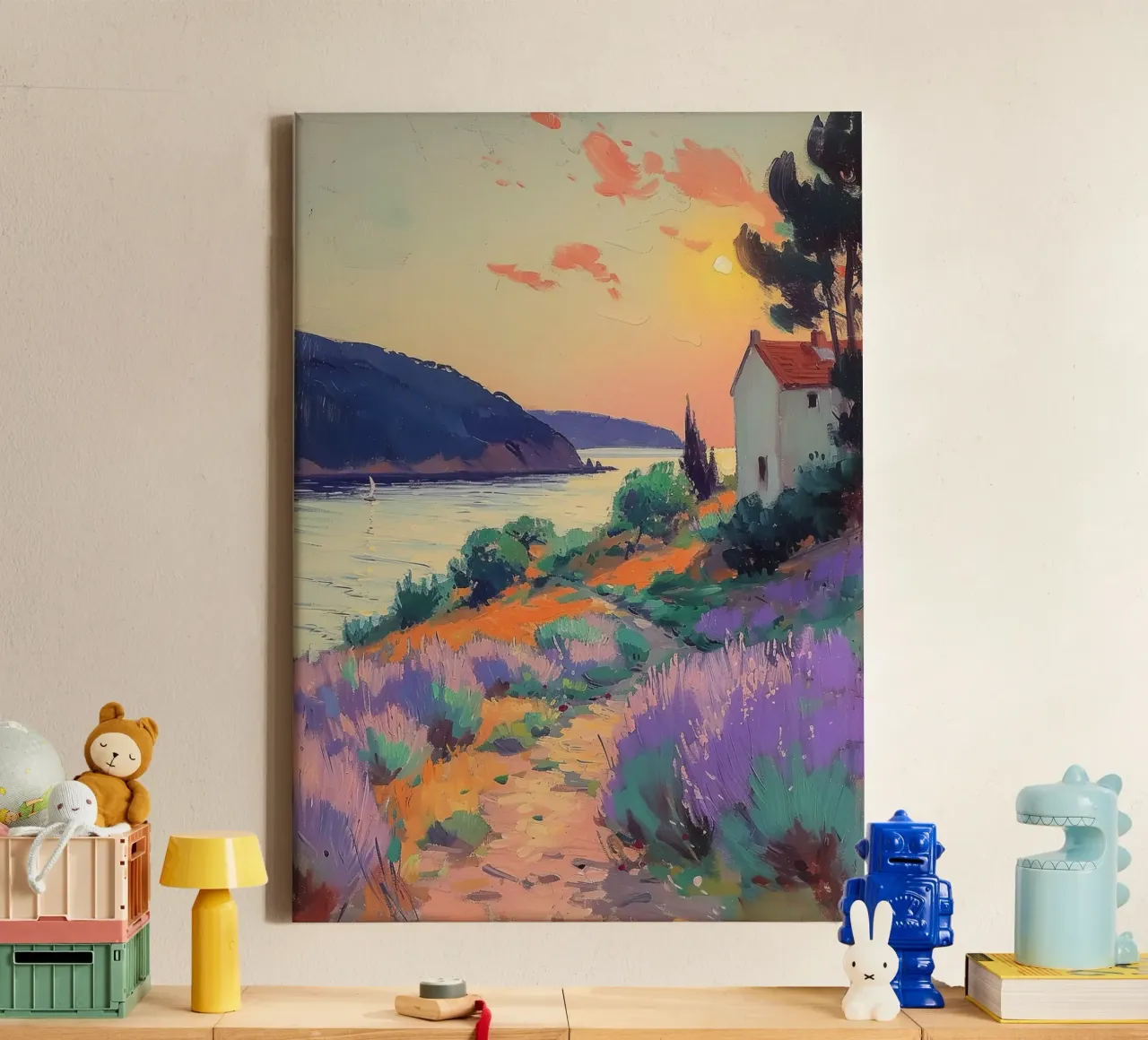 The harmony of light canvas with Floater frame by Nikis Art Studio