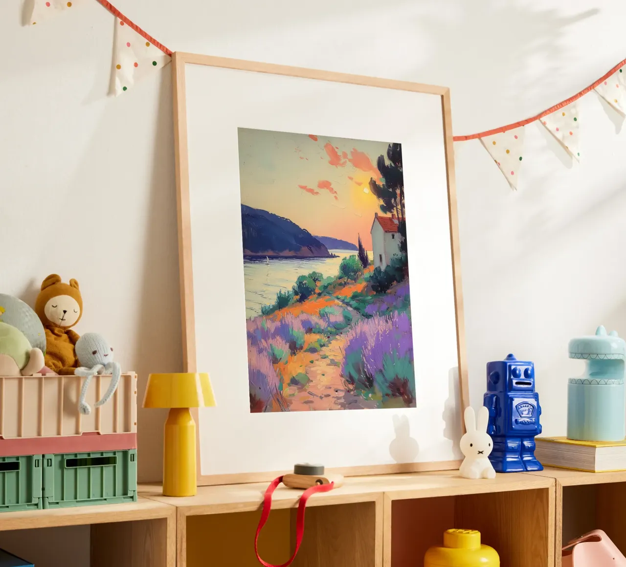 L'armonia della luce poster con telaio in legno da Nikis Art Studio