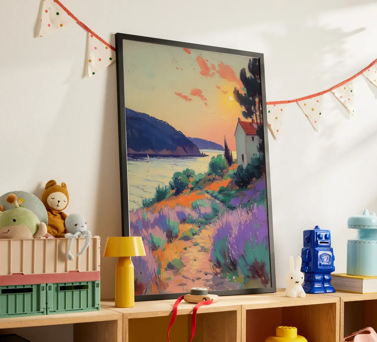 L'armonia della luce poster con telaio in legno da Nikis Art Studio
