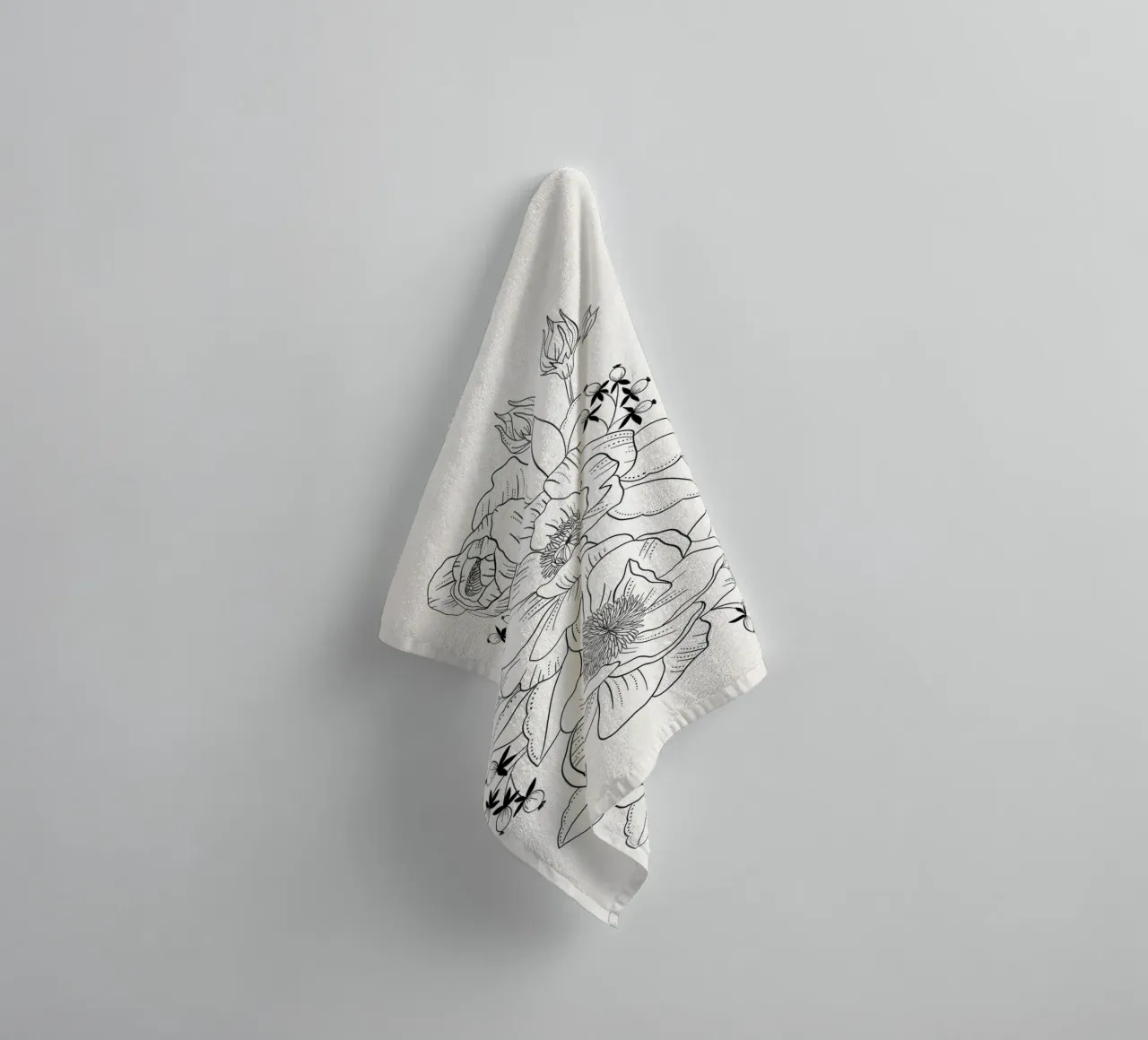 Dove sbocciano i fiori, il cuore sorride. Fiori. Calligrafia asciugamano da bagno da CalliLetters