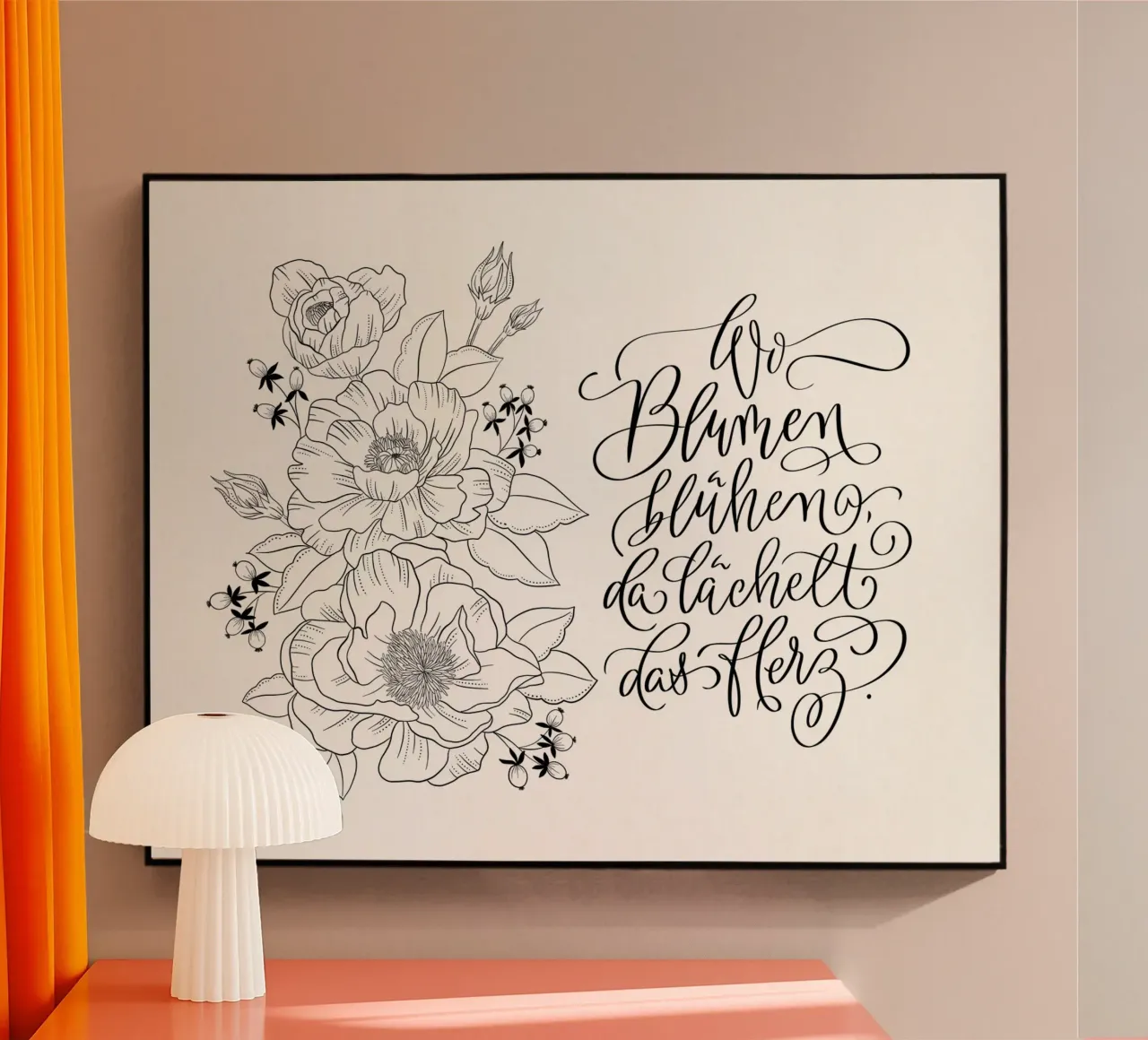 Dove sbocciano i fiori, il cuore sorride. Fiori. Calligrafia plexiglass da CalliLetters