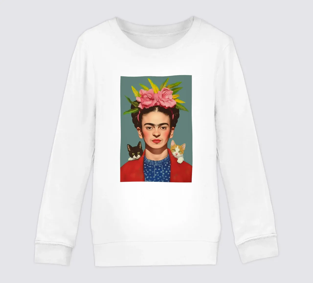 Frida con i suoi piccoli gatti felpa bambino da Carinaprint