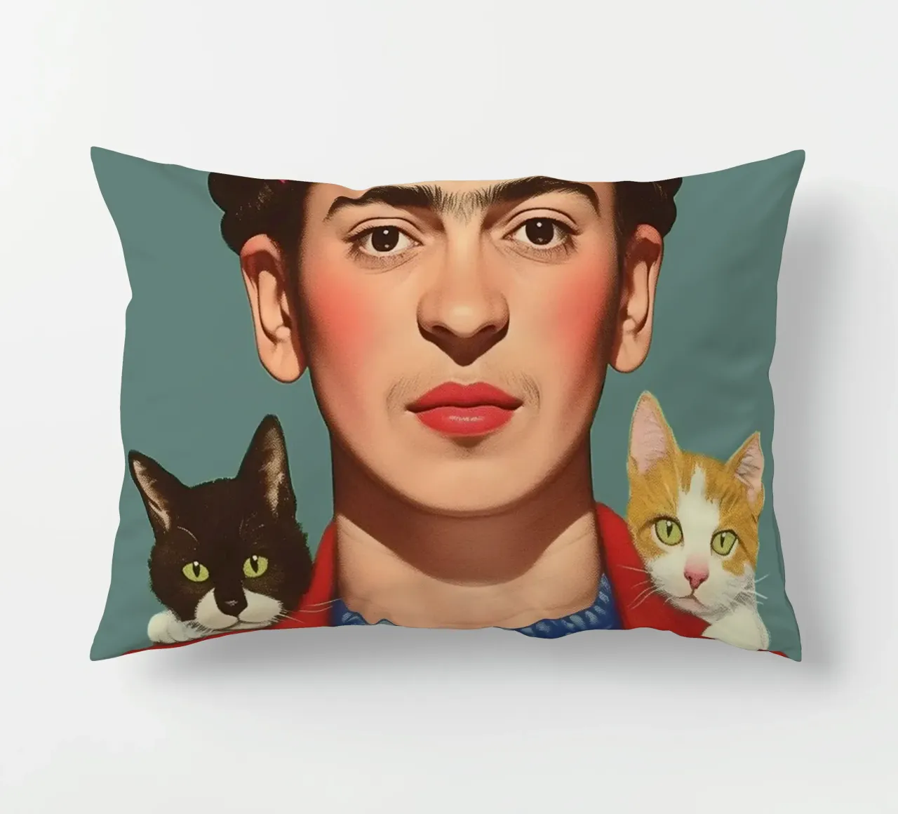 Frida con i suoi piccoli gatti cuscino da Carinaprint
