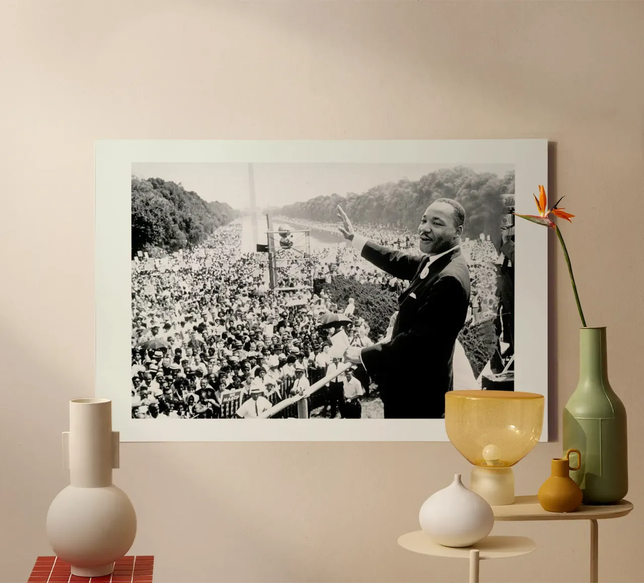 Martin Luther King, 1968 canvas with Floater frame by Gallery Print and Art Limited