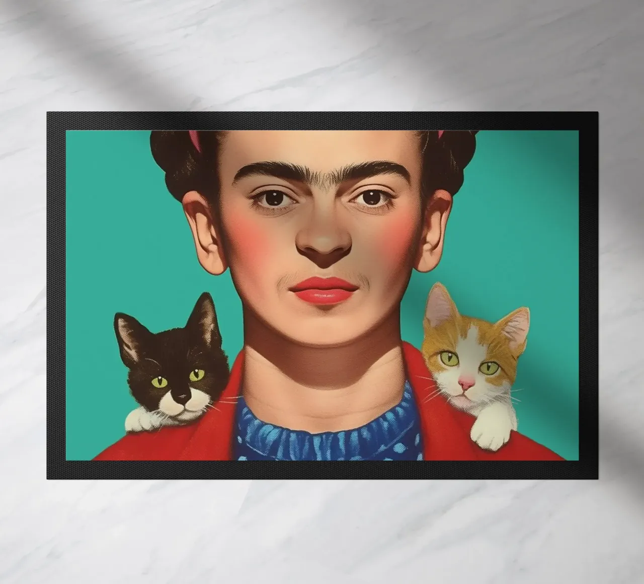 Frida con simpatici cuccioli di gatto zerbino da Carinaprint