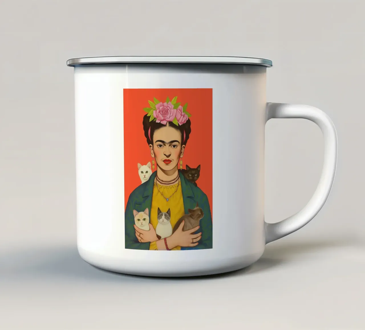 I gattini di Frida tazza in smalto da Carinaprint