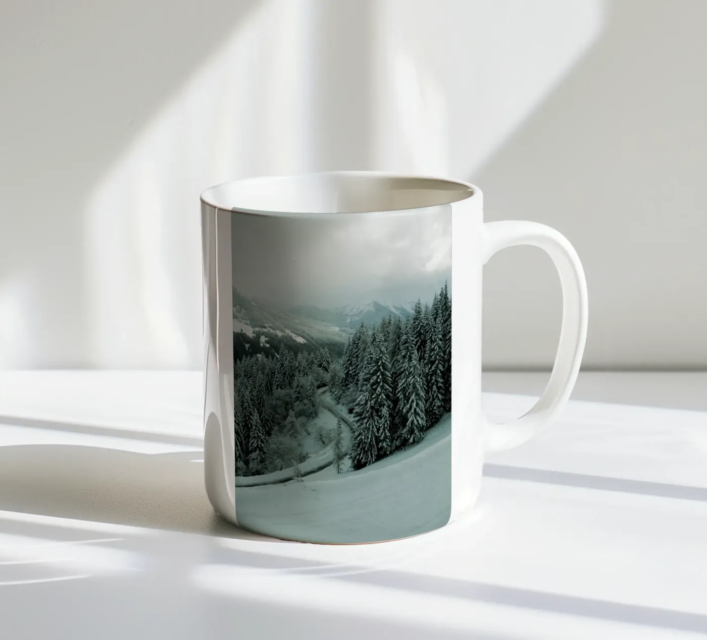 The Path through Winter ceramic mug by Sebastian Hilgetag