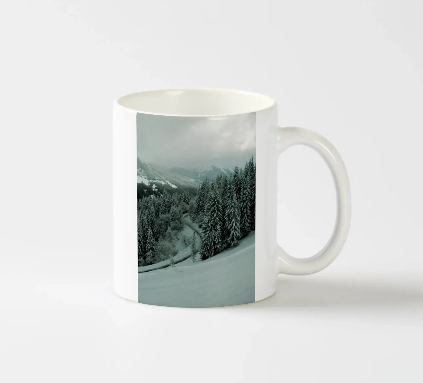 The Path through Winter ceramic mug by Sebastian Hilgetag