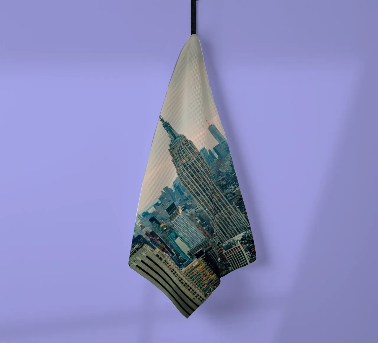 New York City - Empire State Building, vue sur Manhattan torchon de Bold and Retro