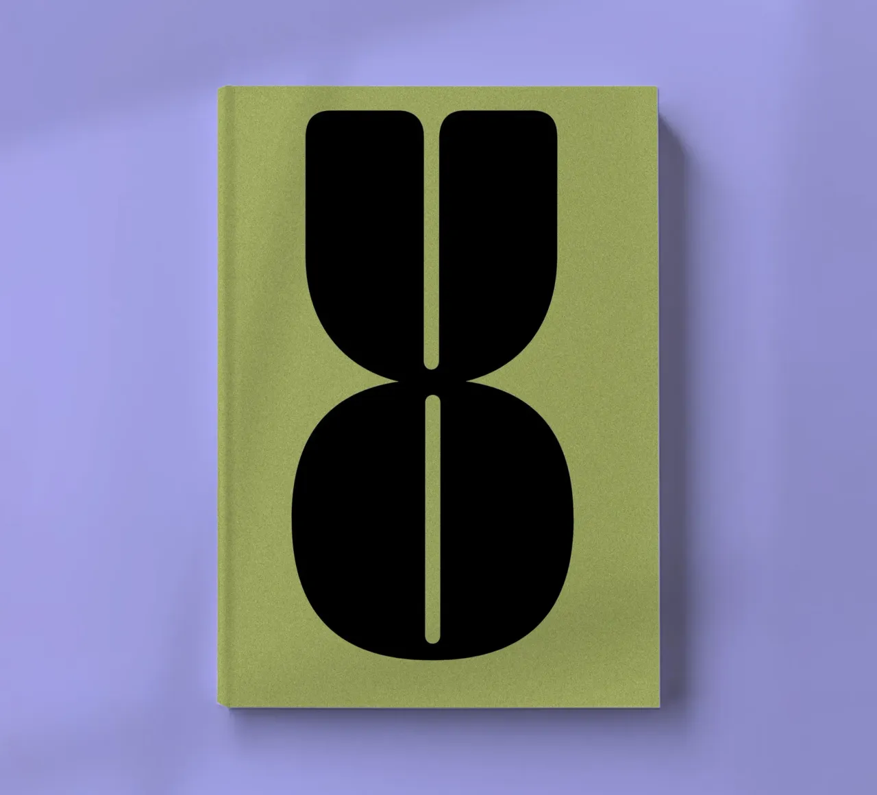 Abstrakte Komposition der Buchstaben O und U Notizbuch von Lisa Jureczko Arts Illustration