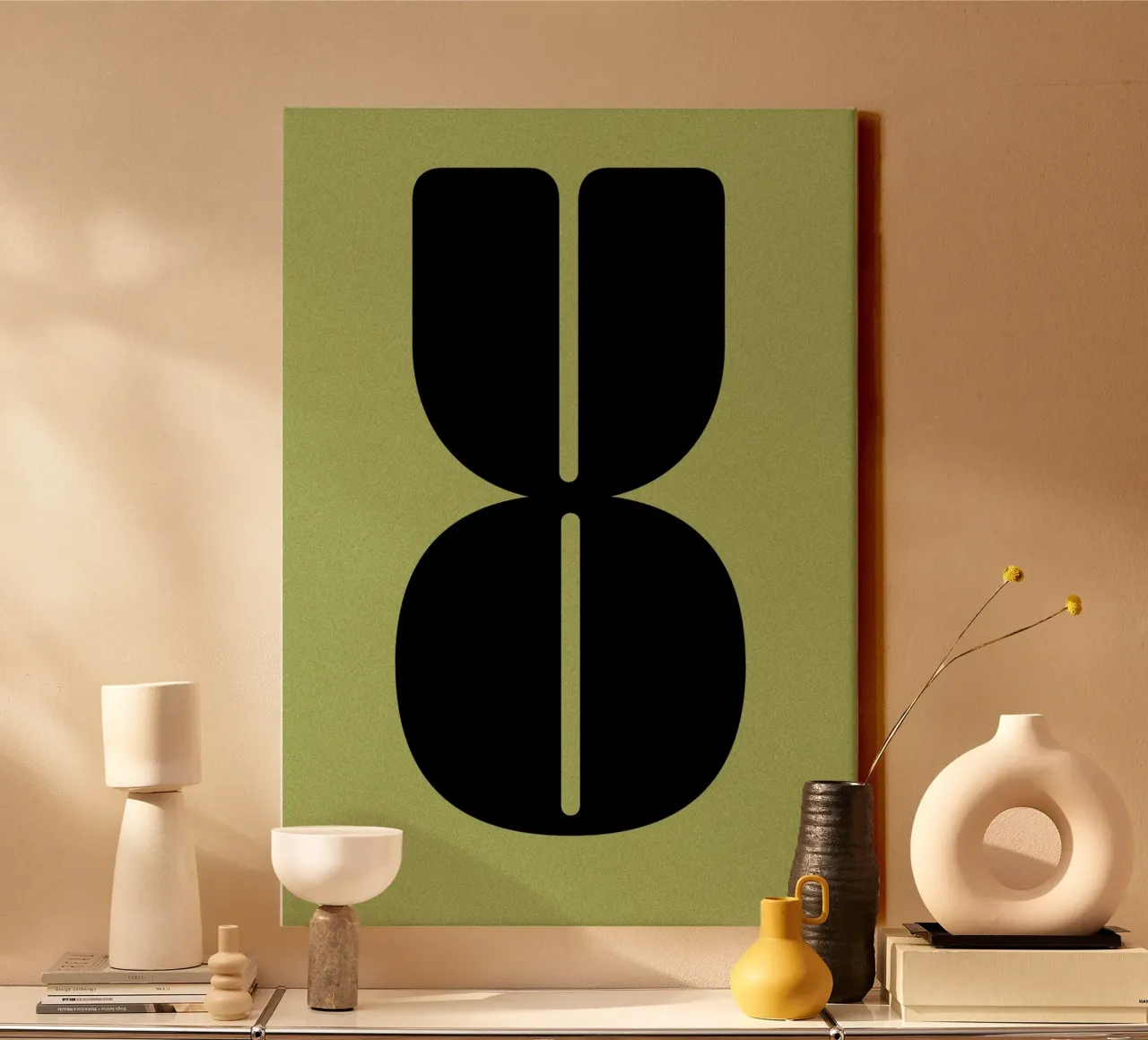 Abstract Composition of Letters O and U canvas by Lisa Jureczko Arts Illustration