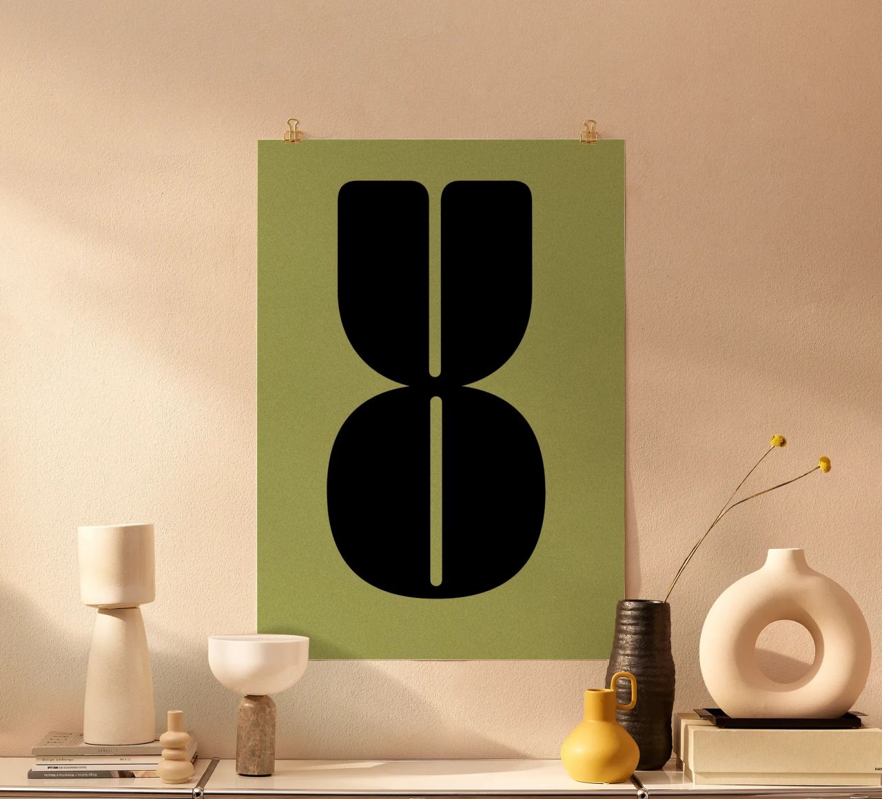 Abstract Composition of Letters O and U poster by Lisa Jureczko Arts Illustration