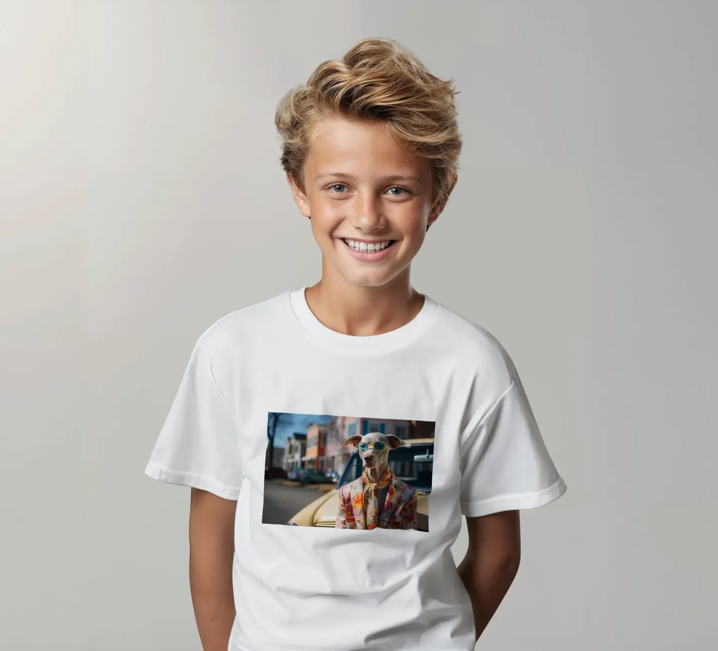 Marcel Kinder T-Shirt von Affiches Chien Originales – Dogland