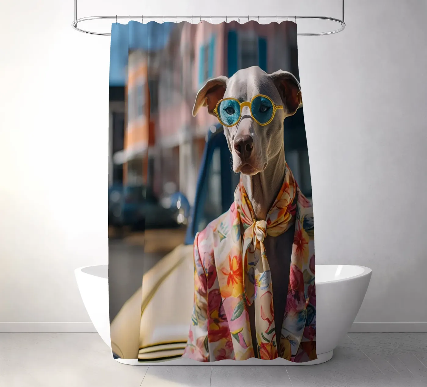 Marcel Duschvorhang von Affiches Chien Originales – Dogland