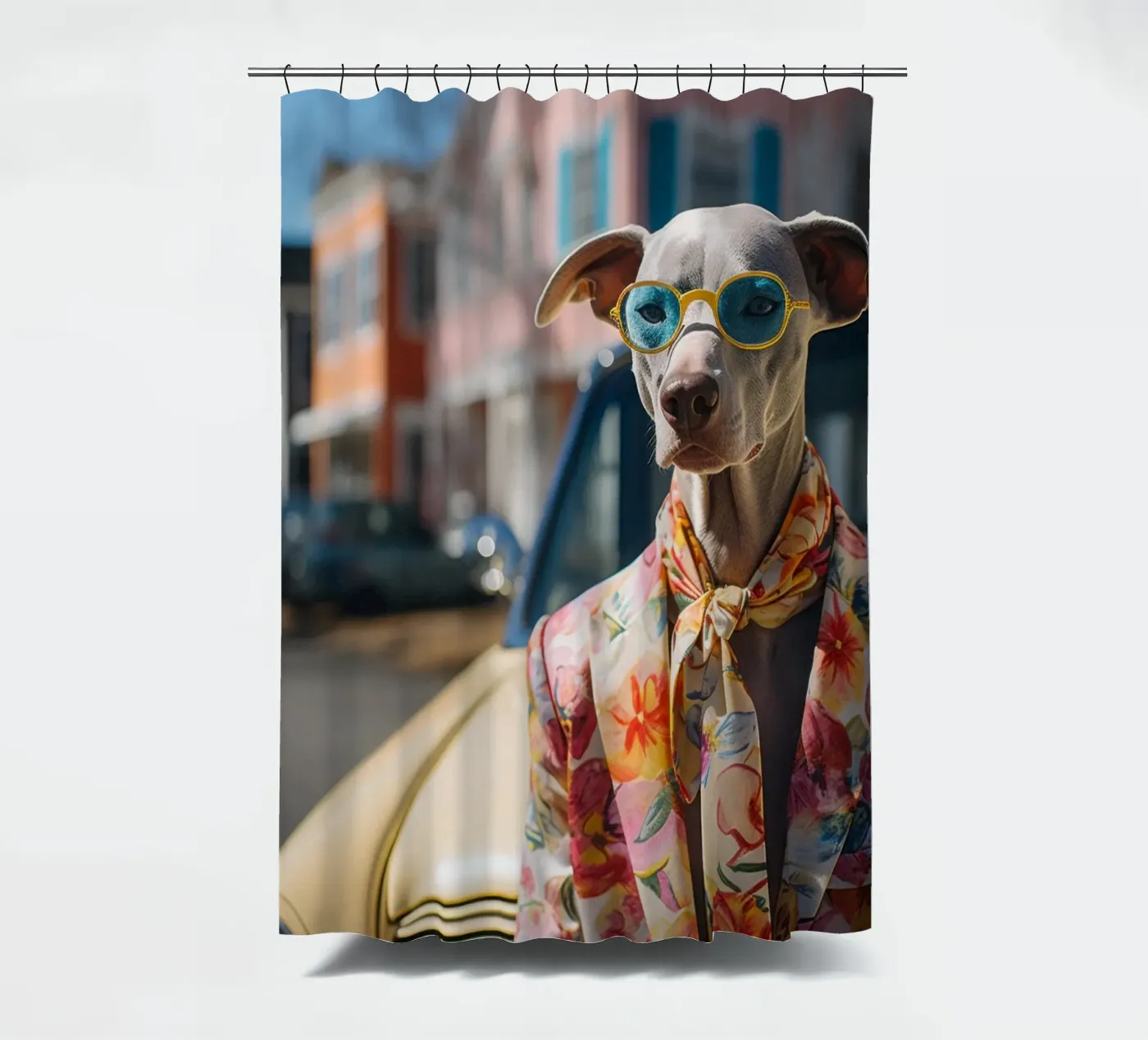 Marcel Duschvorhang von Affiches Chien Originales – Dogland