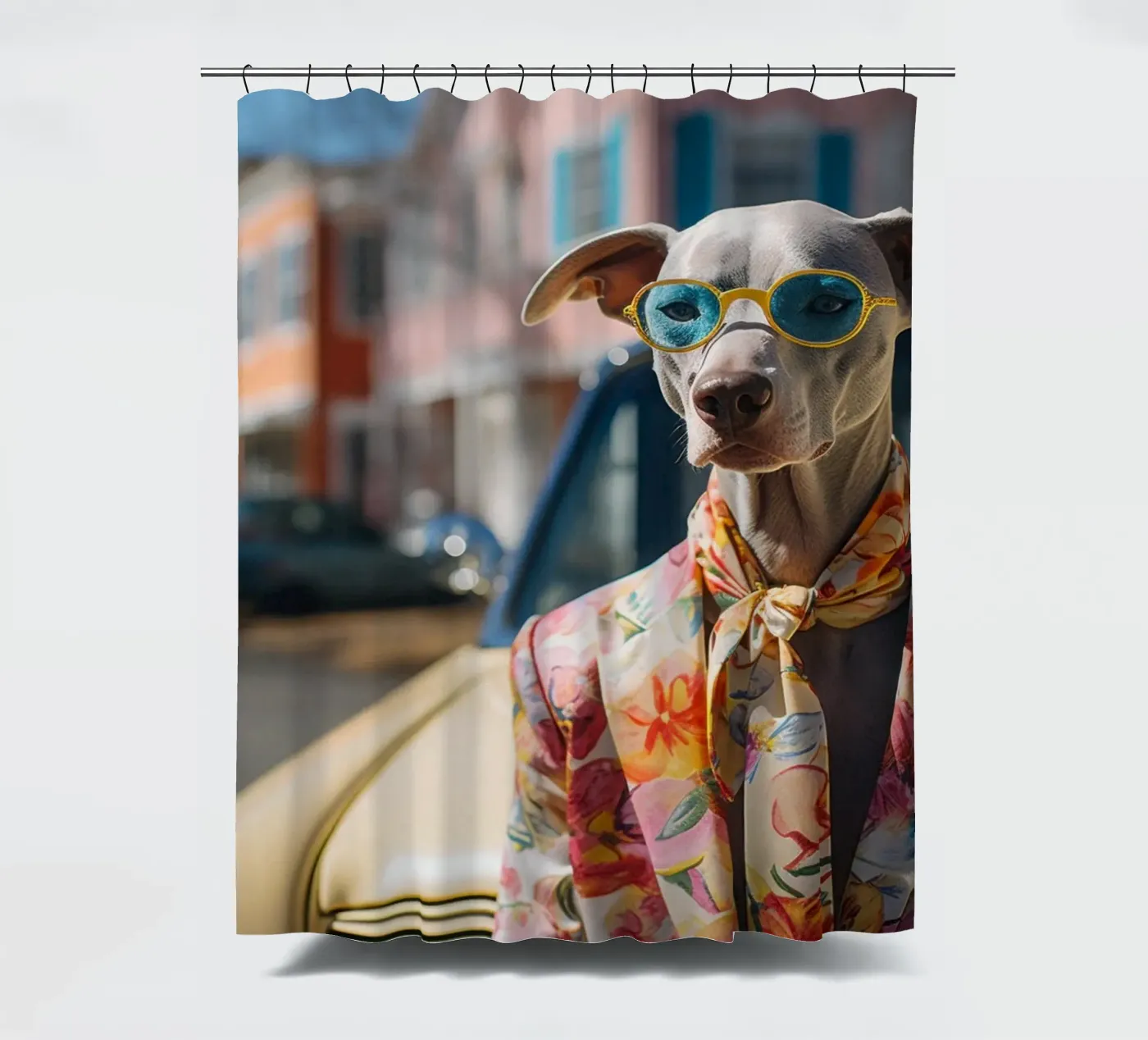 Marcel Duschvorhang von Affiches Chien Originales – Dogland