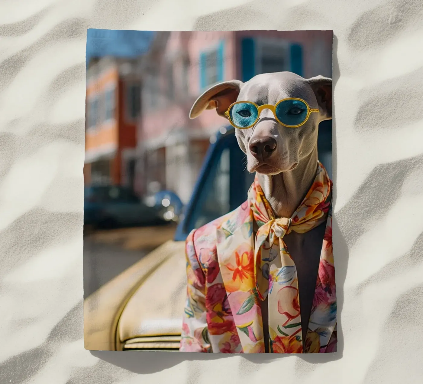 Marcel strandhanddoek van Affiches Chien Originales – Dogland