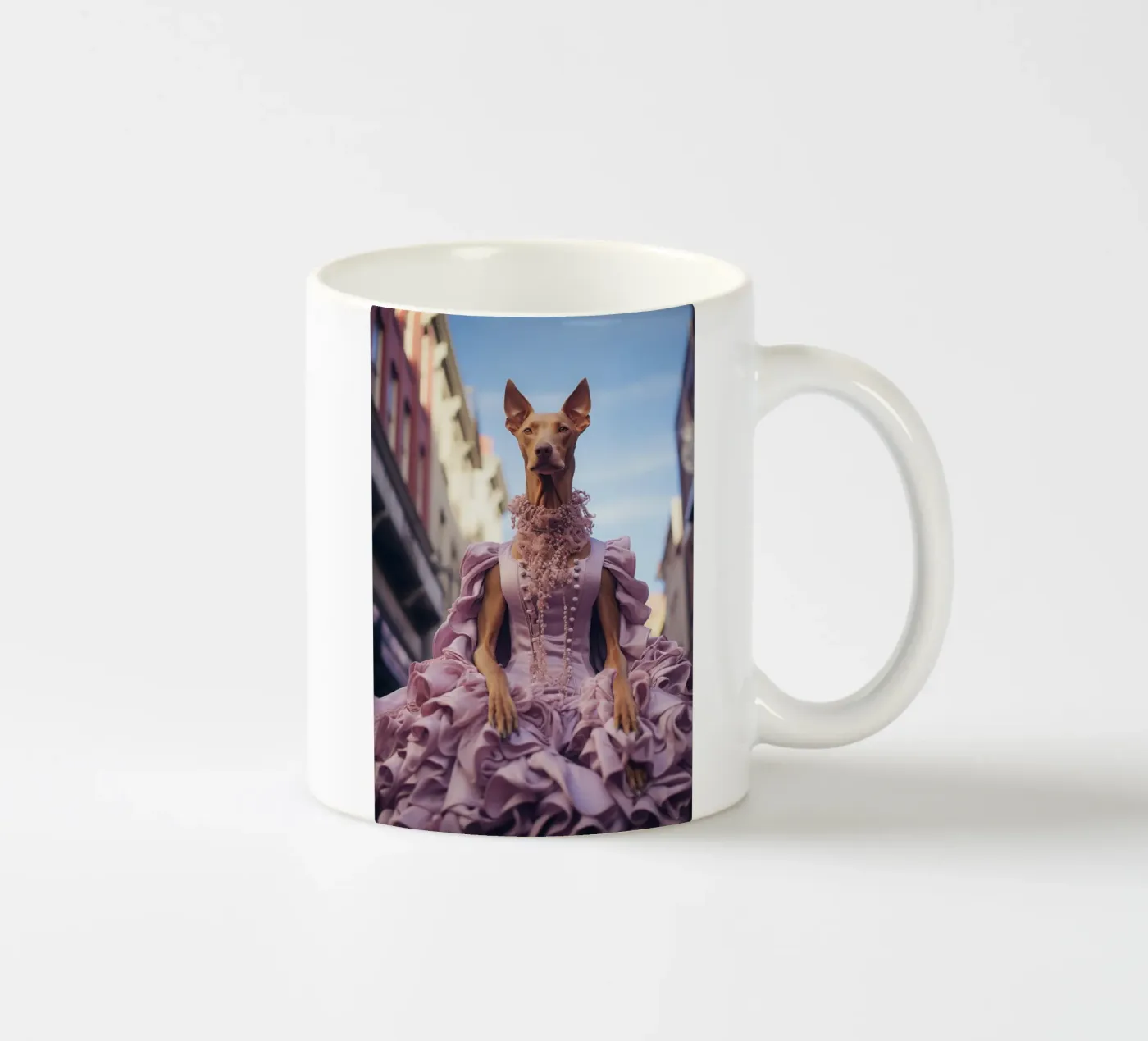 Violette Keramik Tasse von Affiches Chien Originales – Dogland