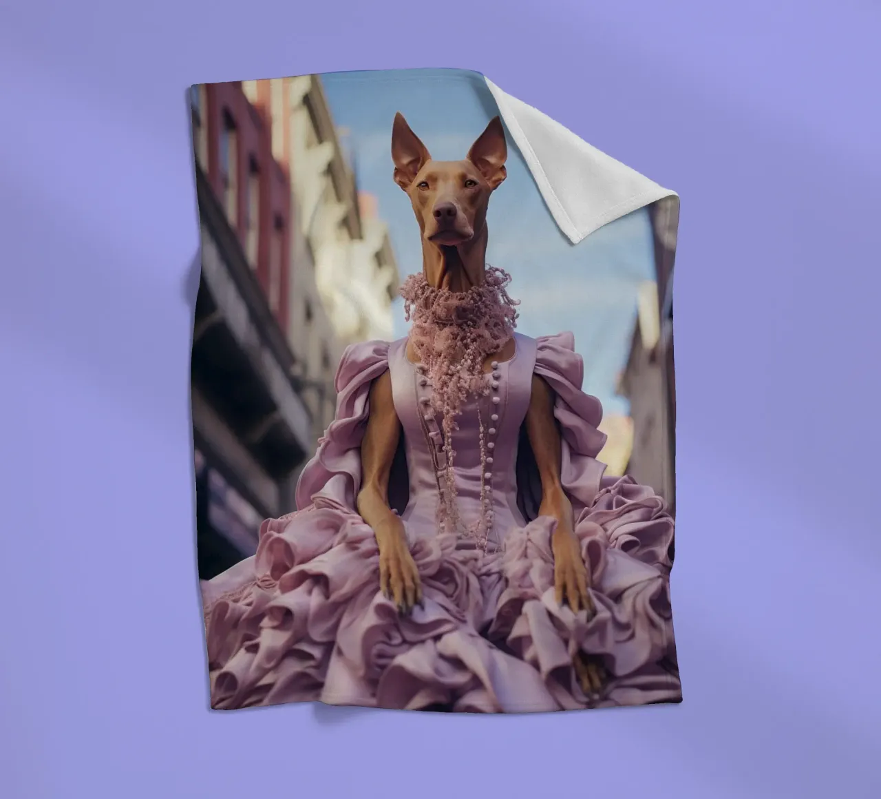 Violette Fleecedecke von Affiches Chien Originales – Dogland