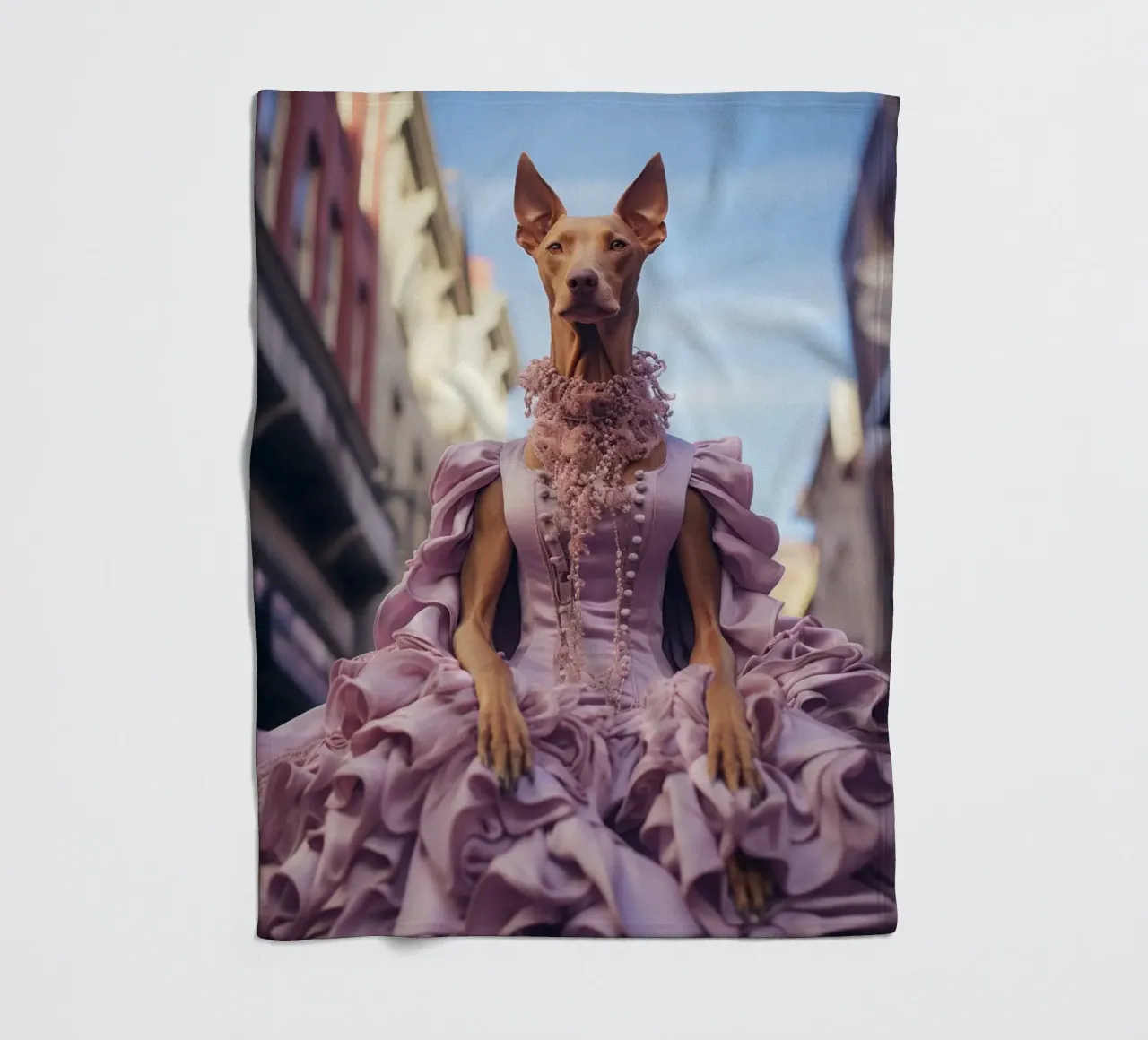 Violette Fleecedecke von Affiches Chien Originales – Dogland