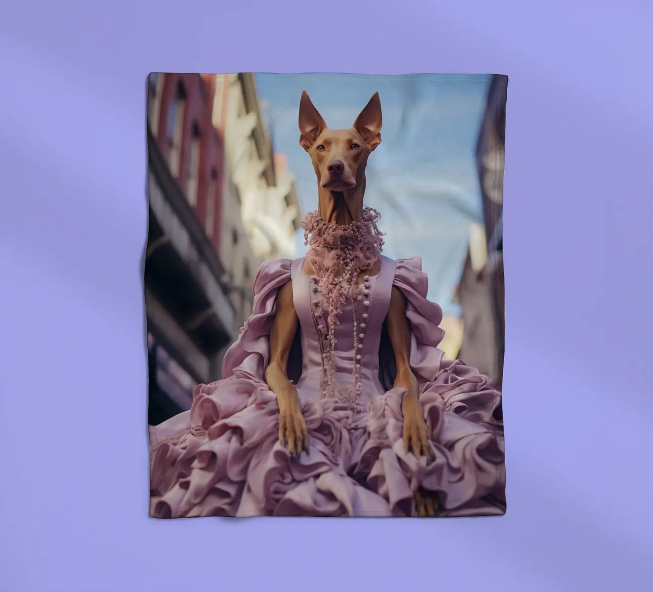 Violette Fleecedecke von Affiches Chien Originales – Dogland