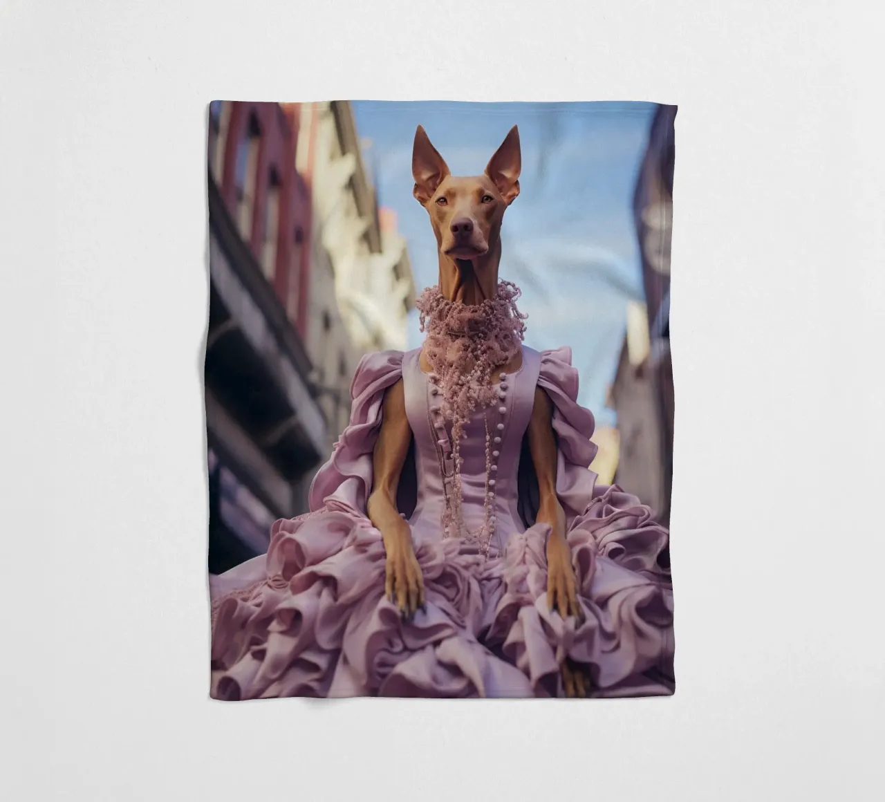 Violette Fleecedecke von Affiches Chien Originales – Dogland