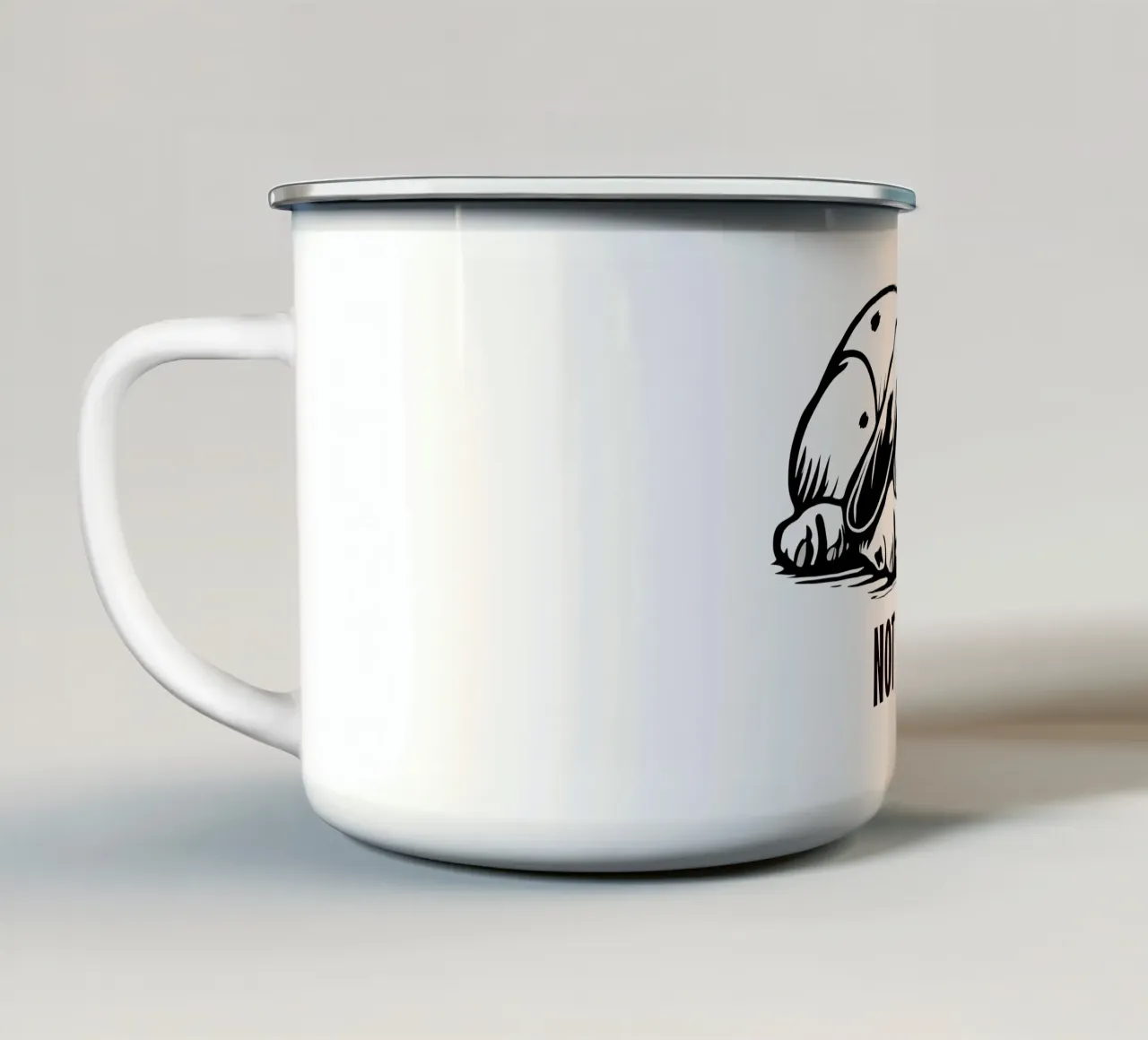 Cane stanco | Non oggi | Non oggi tazza in smalto da Autofocus