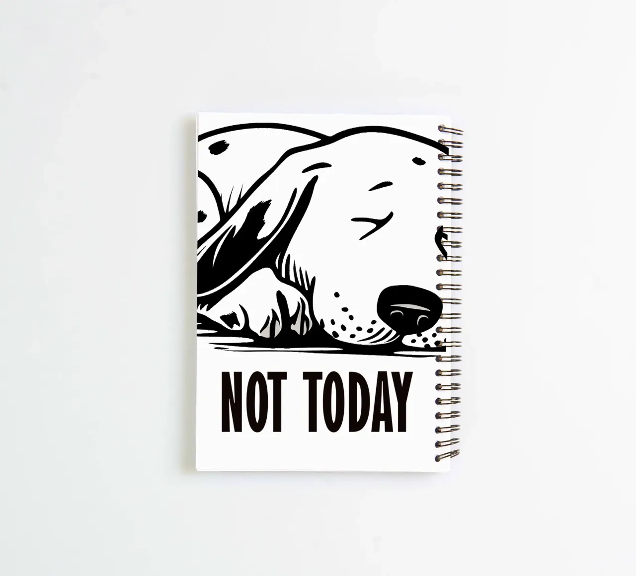 Tired Dog | Not Today | Not Today spiral notebook by Autofocus