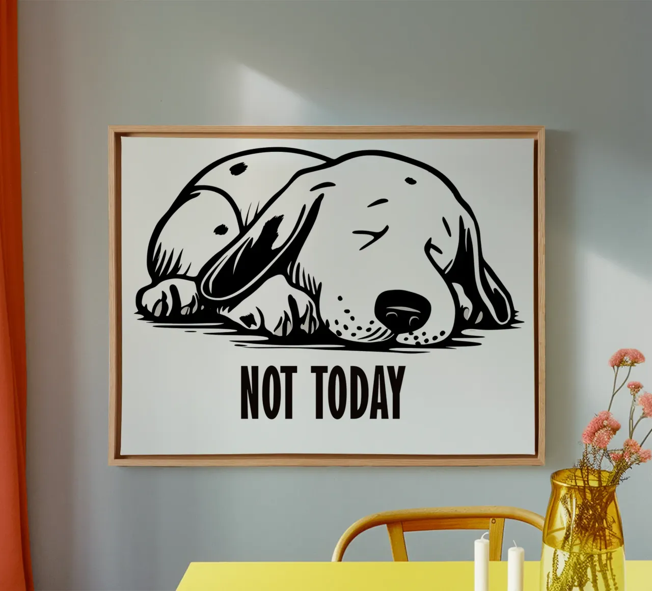 Tired Dog | Not Today | Not Today canvas by Autofocus