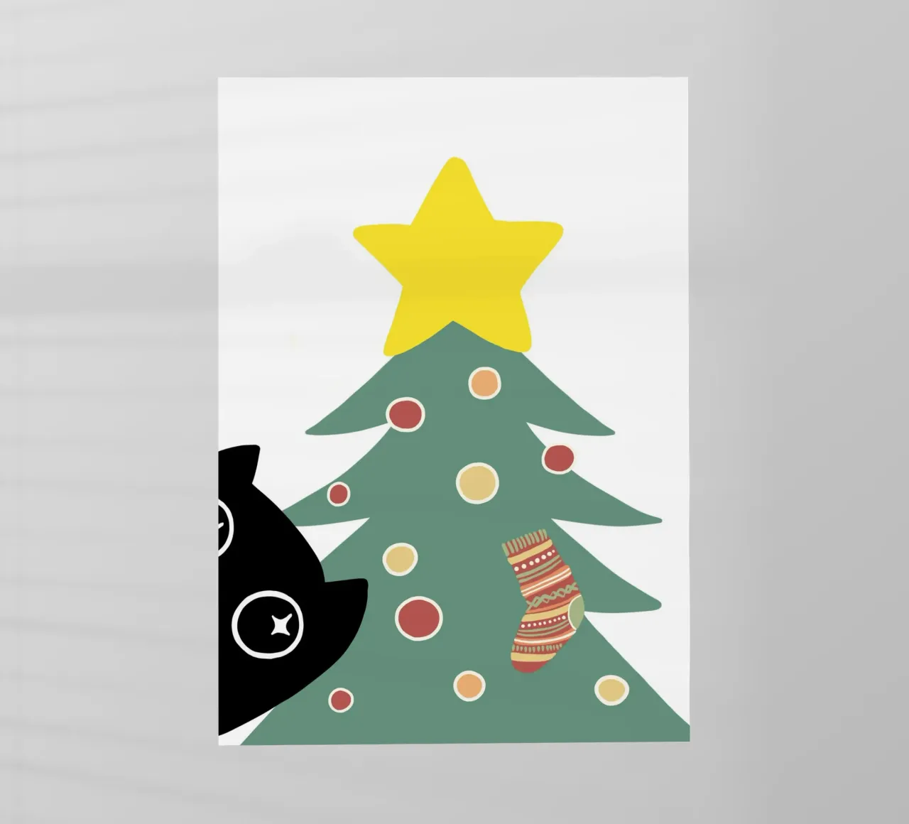 The cat and the christmas tree pellicola backlit da BAINAI