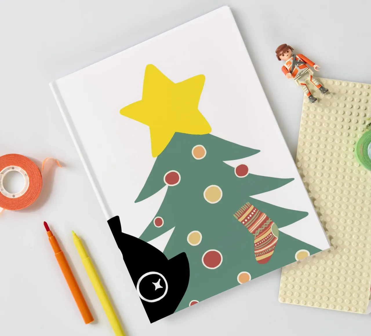 The cat and the christmas tree notebook by BAINAI