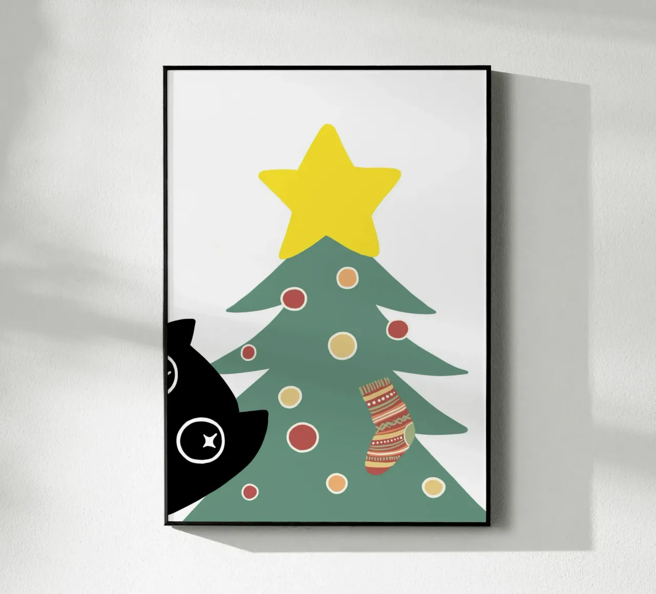 The cat and the christmas tree plexiglass da BAINAI