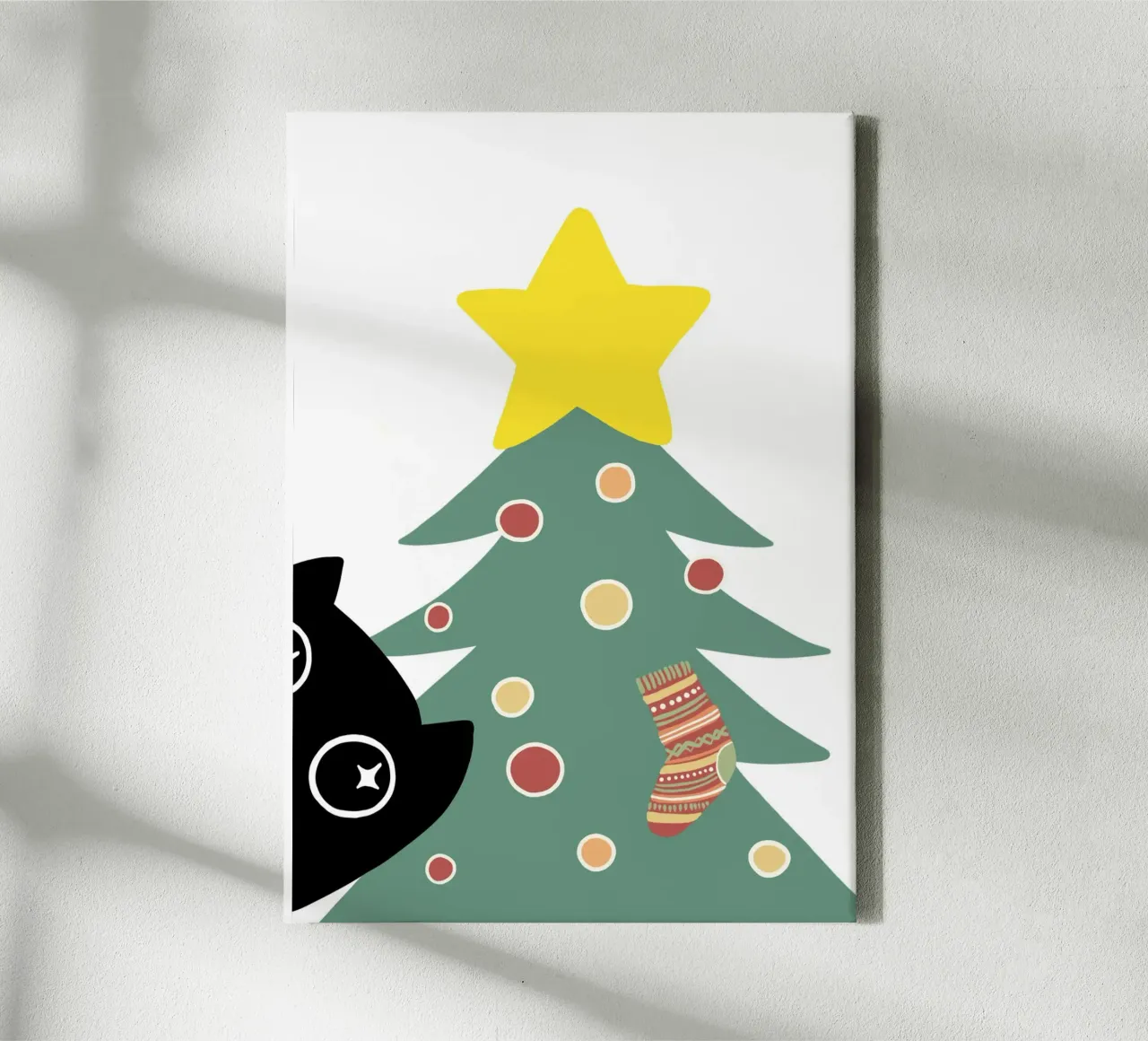 The cat and the christmas tree tela da BAINAI