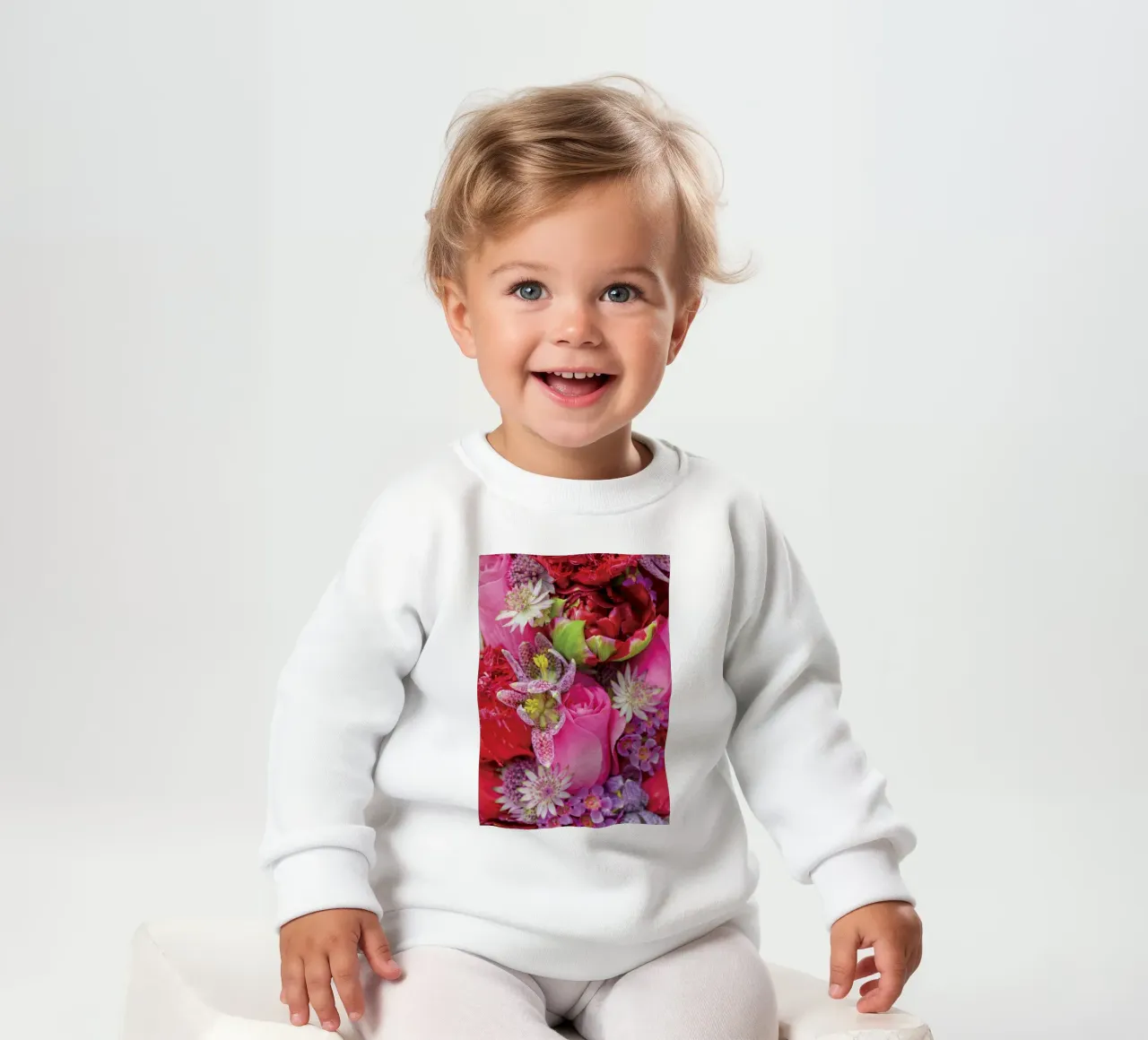 Incantevole composizione floreale felpa neonato da Curious Collections by Marielle Leenders