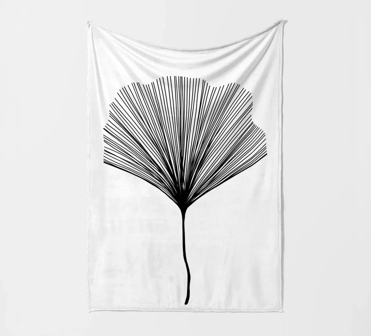 Ginkgo mid century - Linienzeichnung Line Art coperta in pile da BAINAI