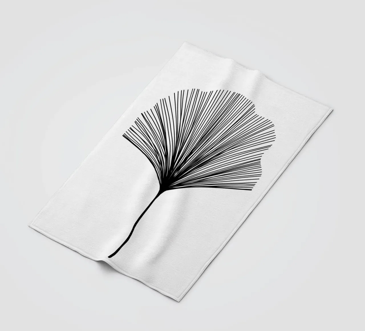 Ginkgo mid century - Linienzeichnung Line Art coperta in pile da BAINAI