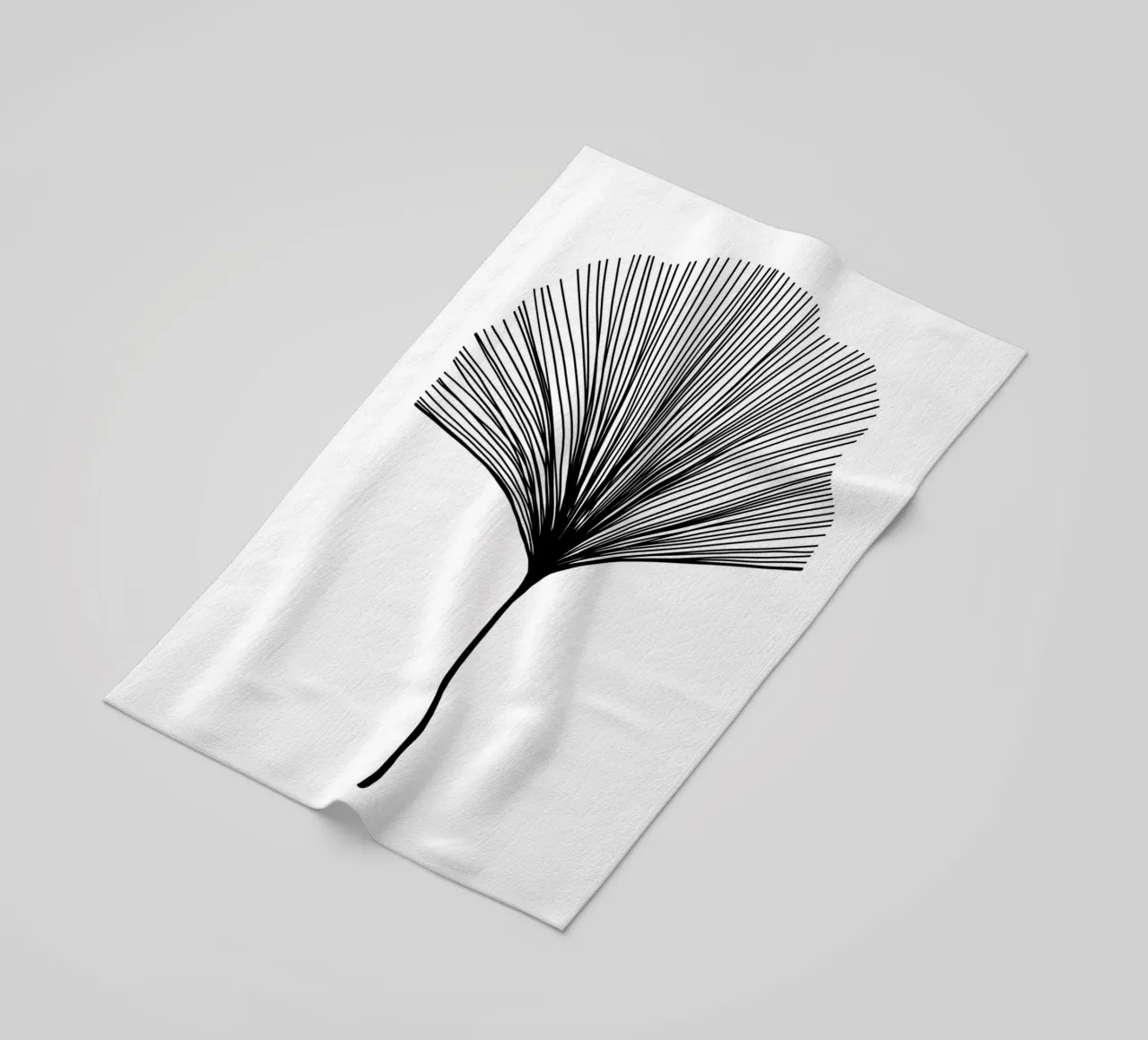 Ginkgo mid century - Linienzeichnung Line Art telo mare da BAINAI