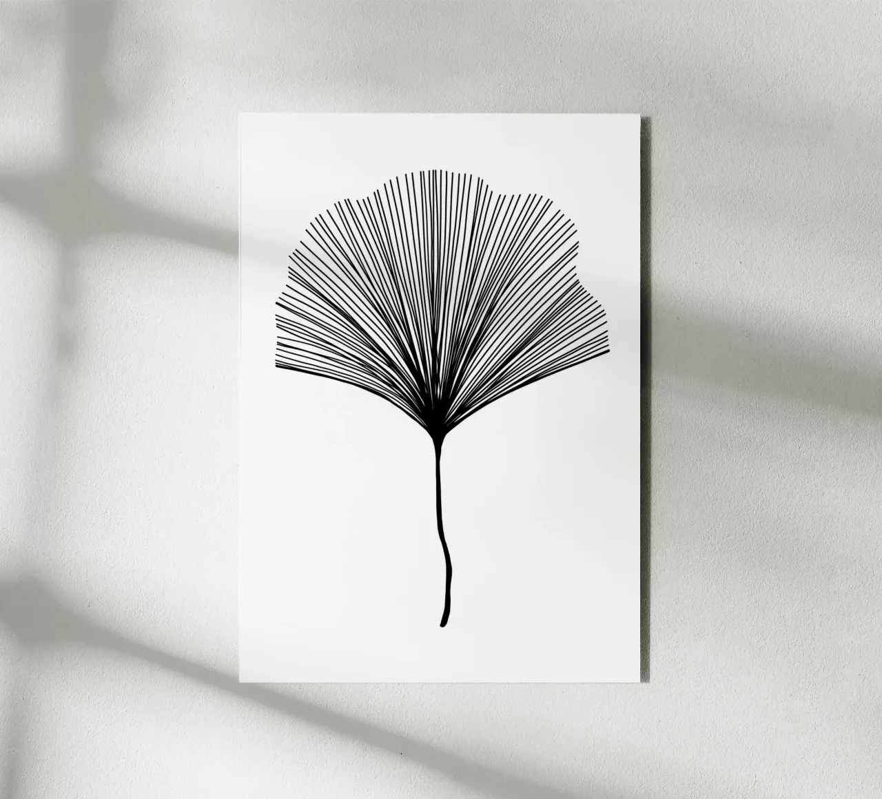Ginkgo mid century - Linienzeichnung Line Art alluminio dibond da BAINAI
