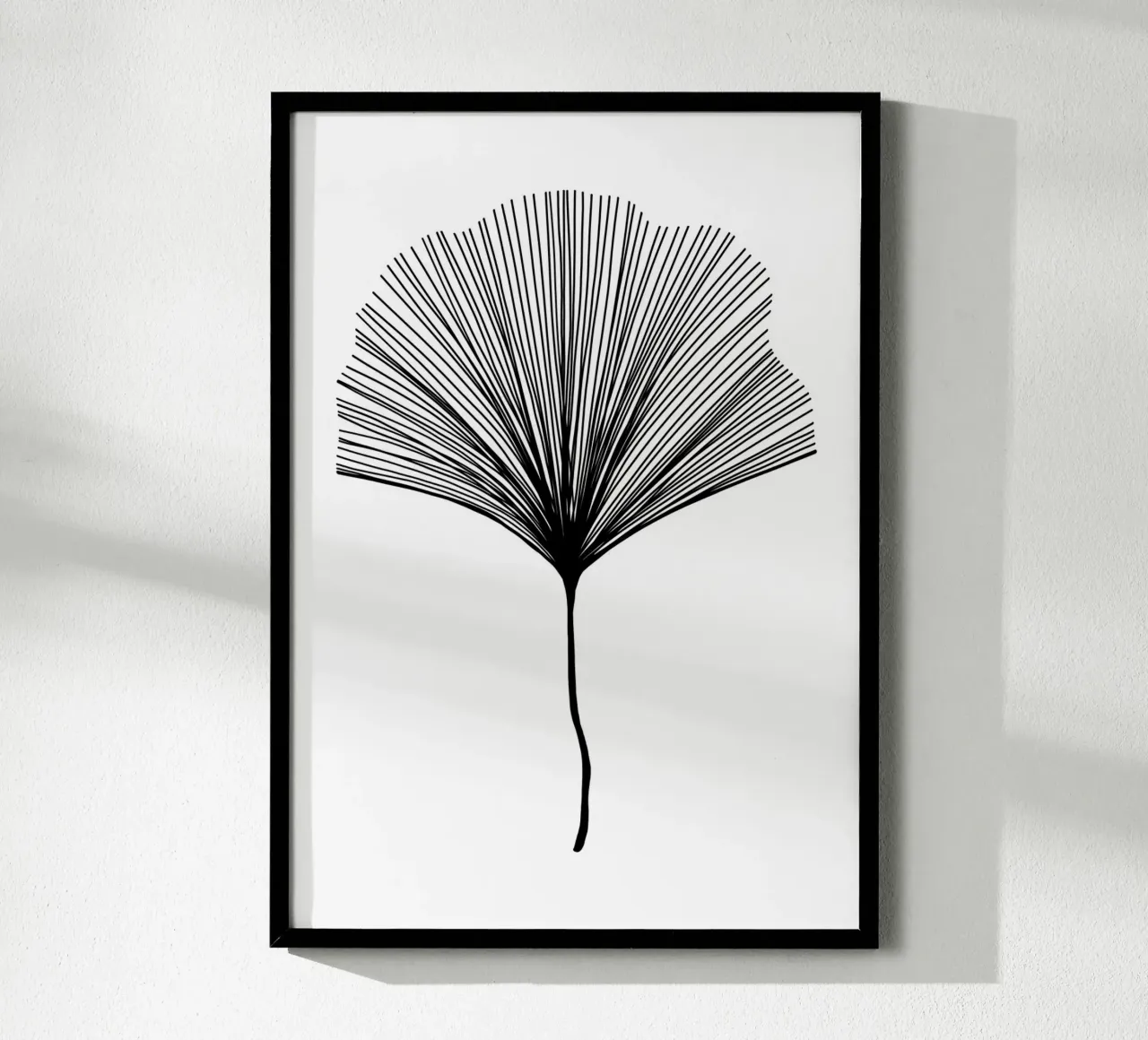 Ginkgo mid century - Linienzeichnung Line Art carta hahnemühle da BAINAI