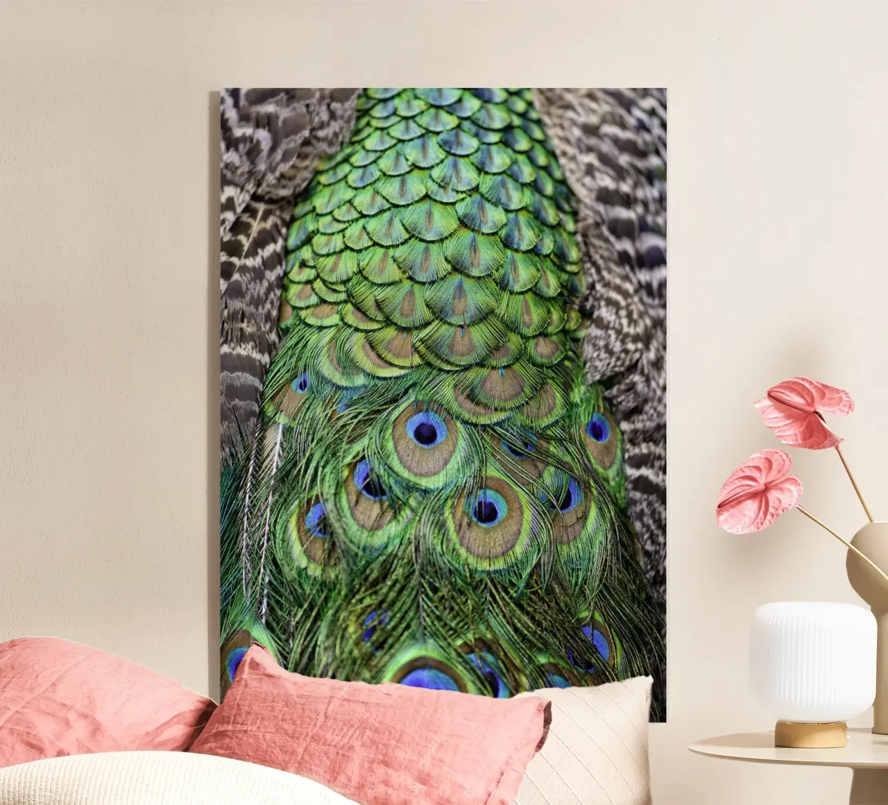 Peacock Feathers – Nature's Vibrant Masterpiece acrylic glass by Curious Collections by Marielle Leenders