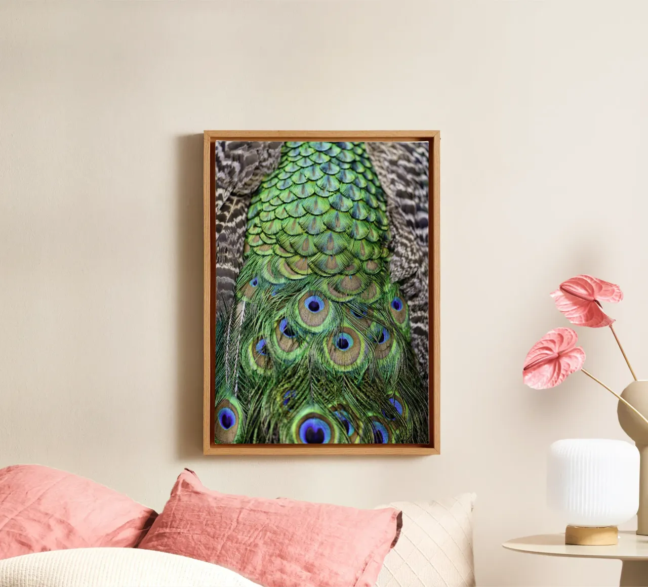 Peacock Feathers – Nature's Vibrant Masterpiece canvas by Curious Collections by Marielle Leenders