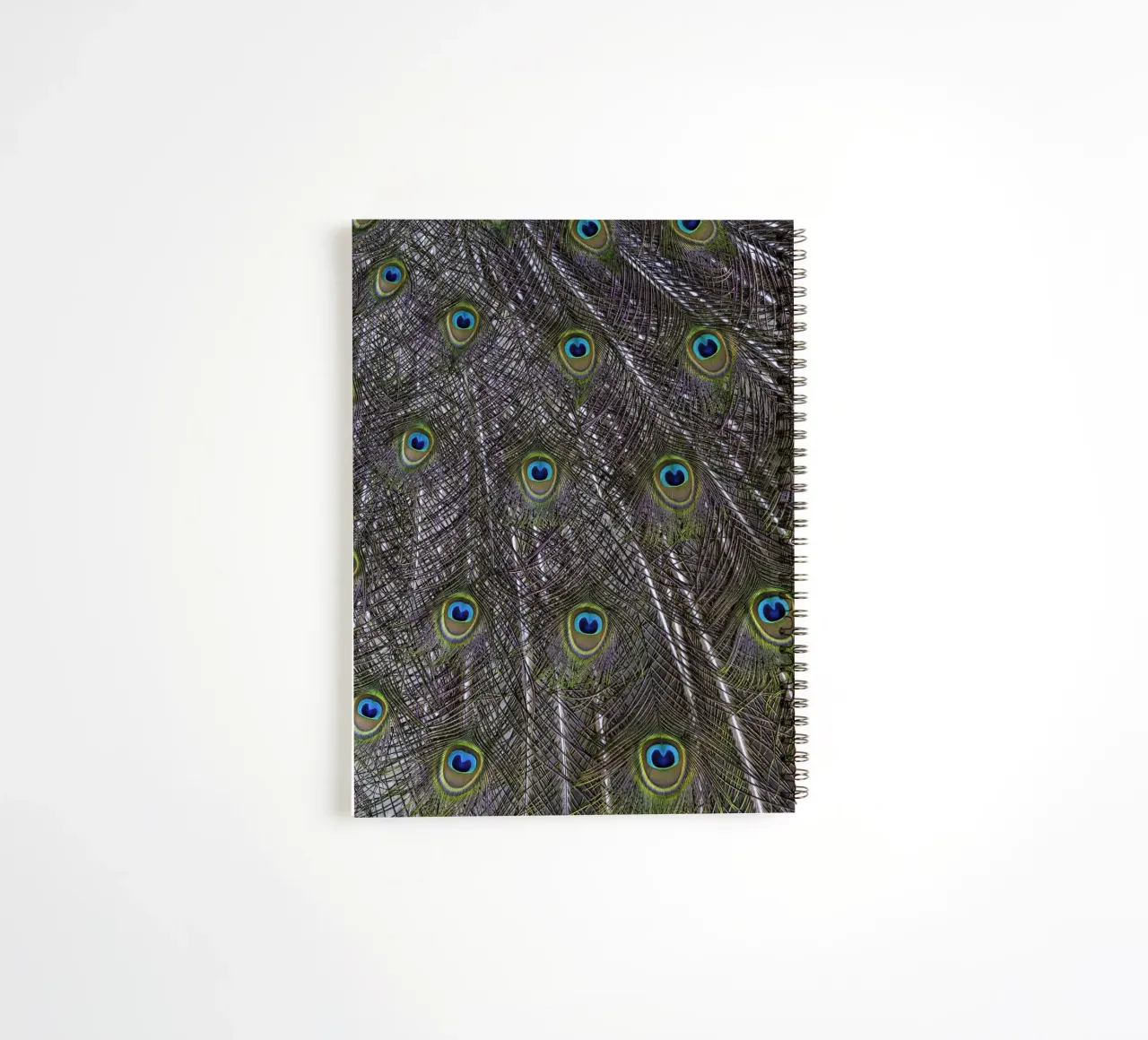Gorgeous Peacock Feathers – A Touch of Royal Elegance spiral notebook by Curious Collections by Marielle Leenders